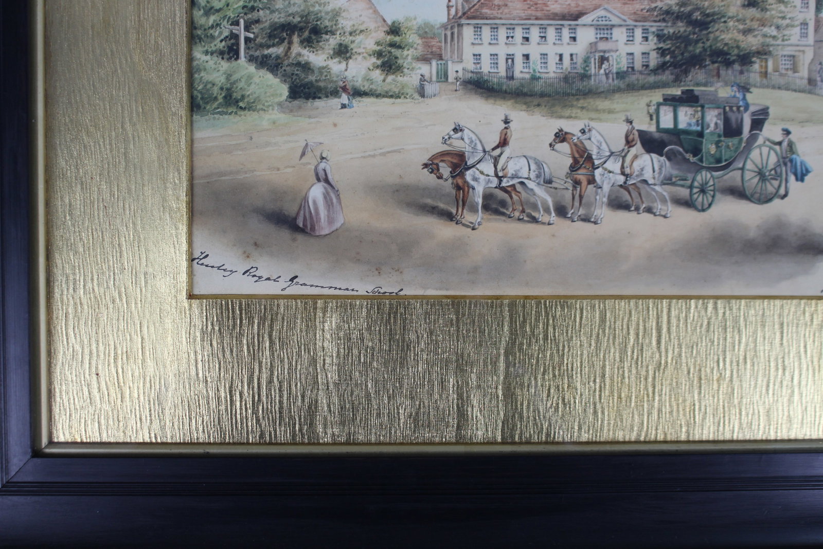 Hadley Royal Grammar School"" Delicate Signed Watercolour 1846 - 3