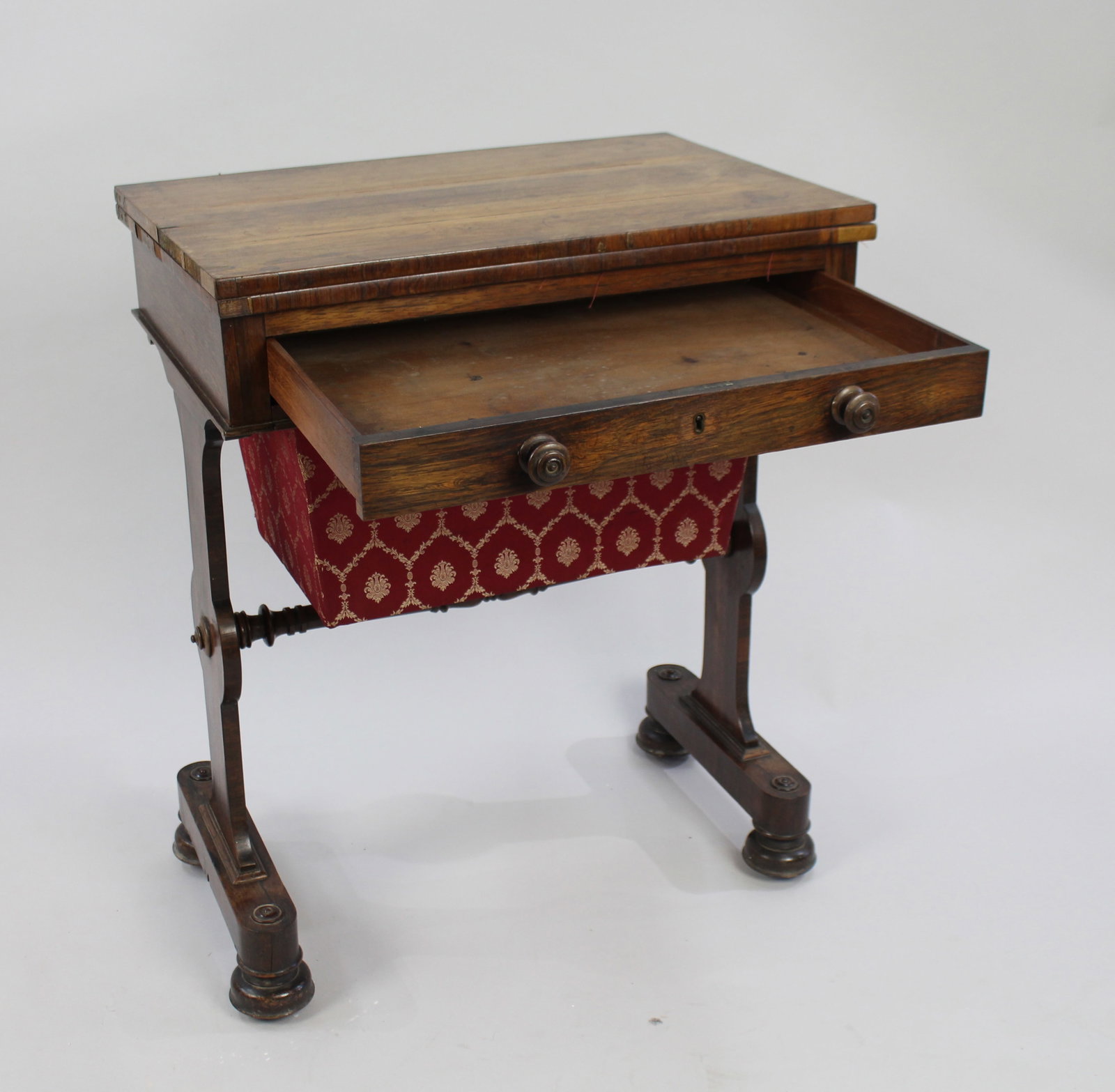 William IV Rosewood Card & Works Table - 19
