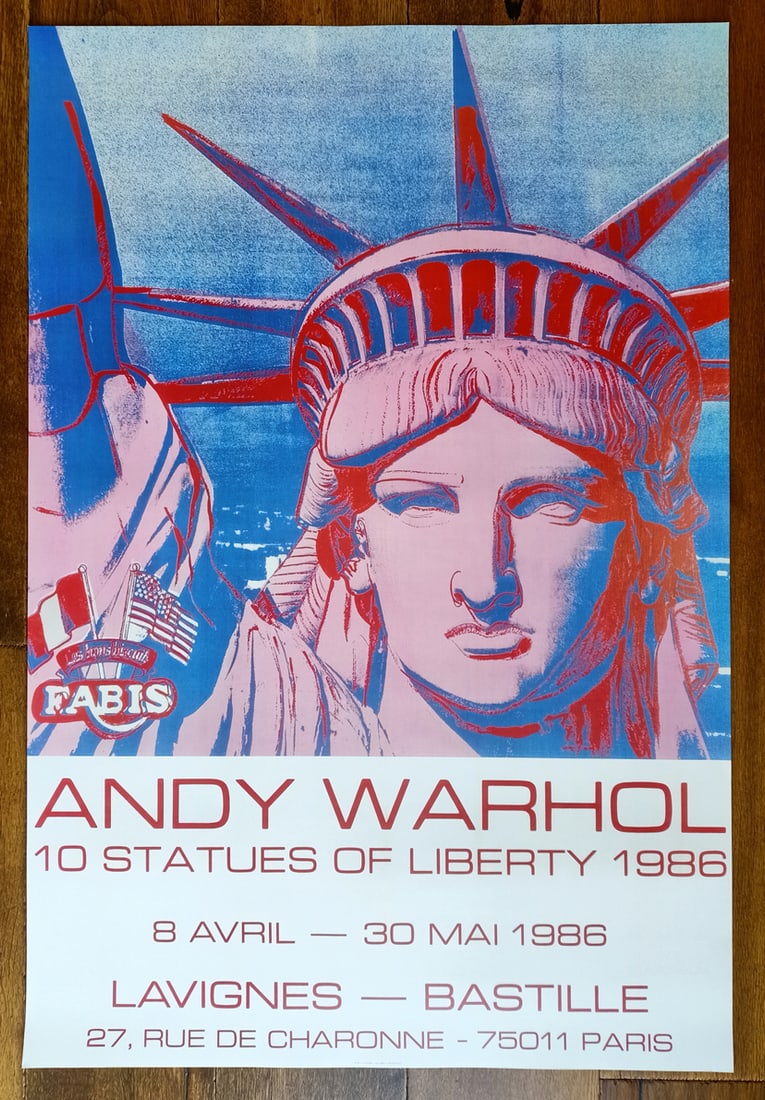 Andy Warhol Poster 10 Statues of Liberty 1986 (#0454): Title: Andy Warhol Poster 10 Statues of Liberty 1986 (#0454) Description: Andy Warhol Poster 10 statues of Liberty 1986 (#0454) An original VERY RARE oversized Andy Warhol vintage colour offset photo