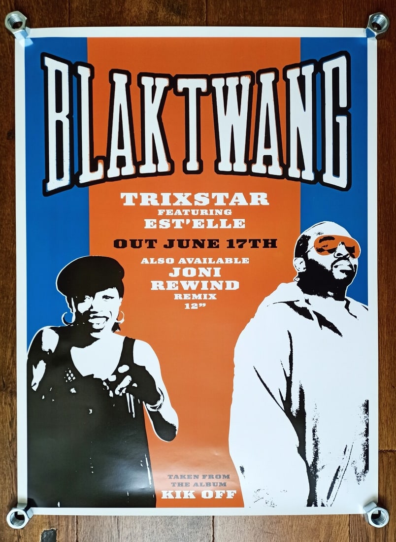 Banksy 'Blak Twang 2002' Rare Unused Promotional Poster. (#0318: Title: Banksy 'Blak Twang 2002' Rare Unused Promotional Poster. (#0318 Description: Banksy 'Blak Twang 2002' Rare unused promotional poster. (#0318) Produced as in-store advertising but unused for