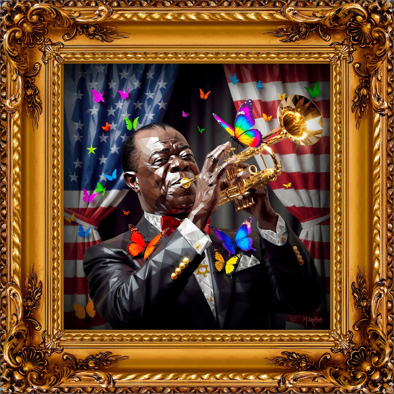 MikoArt - Epoxy Liquid Gloss - 07FP/Louis Armstrong: Title: MikoArt - Epoxy Liquid Gloss - 07FP/Louis Armstrong Description: MikoArt is the artistic label under which Miechel Kockelkoren pushes the boundaries of digital painting. His