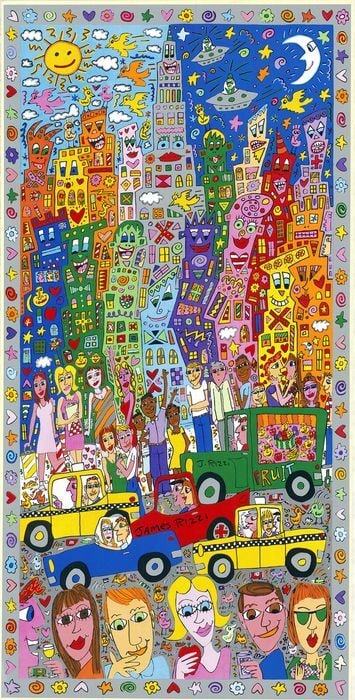James Rizzi (1950-2011) - The City That Never Sleeps. Hand Signed 1998 (#0417.01): Title: James Rizzi (1950-2011) - The City That Never Sleeps. Hand Signed 1998 (#0417.01) Description: James Rizzi (1950-2011) - The City that never sleeps. Hand signed 1998 (#0417.01) Colour screen
