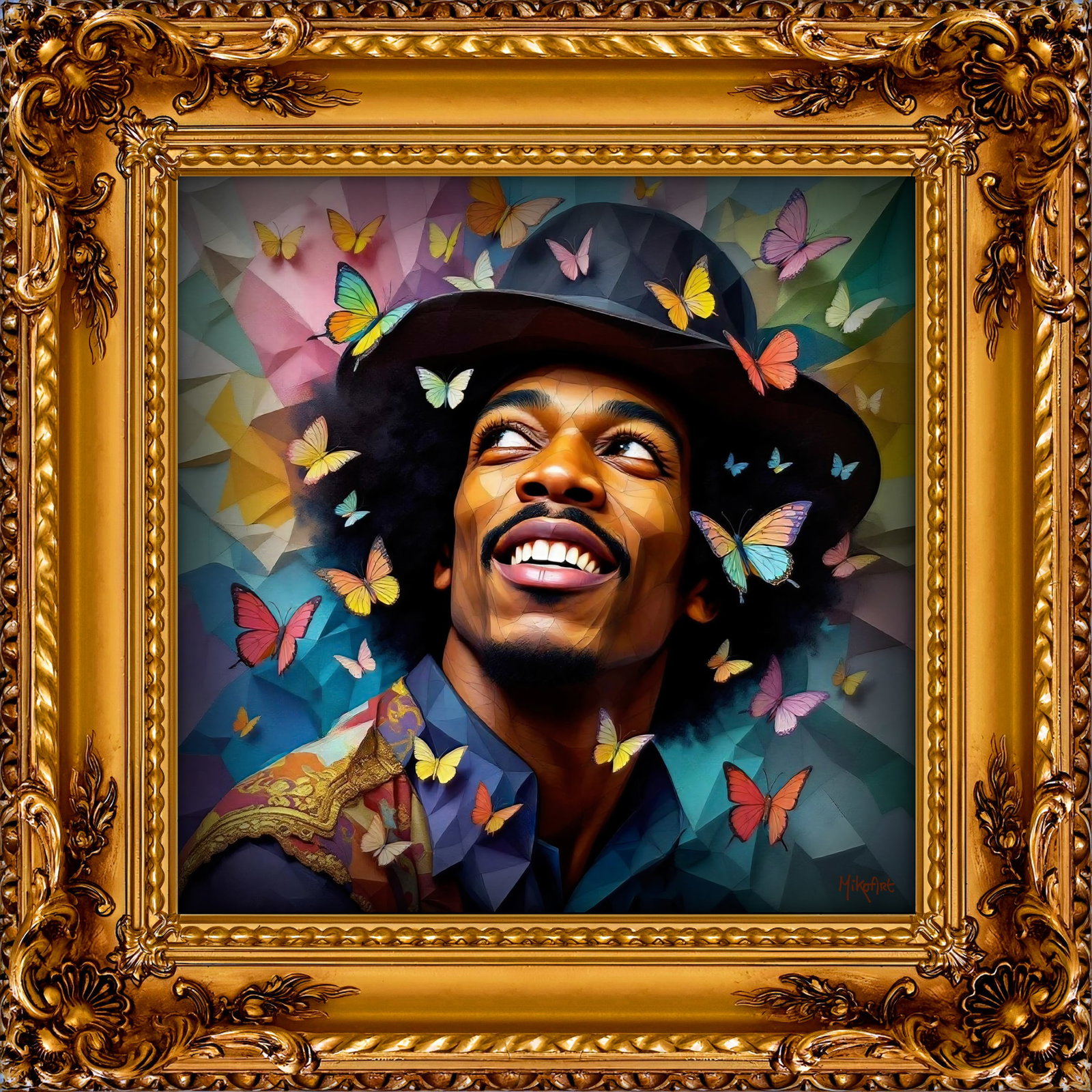MikoArt - Epoxy Liquid Gloss - 07FP/Jimmie Hendrix: Title: MikoArt - Epoxy Liquid Gloss - 07FP/Jimmie Hendrix Description: MikoArt is the artistic label under which Miechel Kockelkoren pushes the boundaries of digital painting. His multicolored