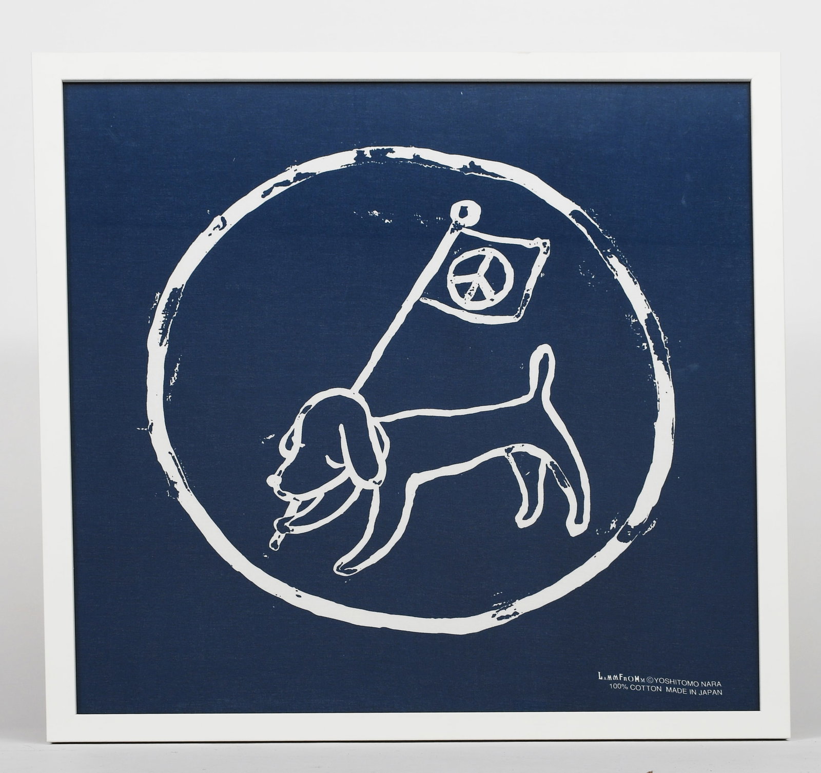 Yoshitomo Nara (b 1959) Peace Dog (Blue) Silk Screen Printed On Cotton, Framed, 2020 (1 of 7)