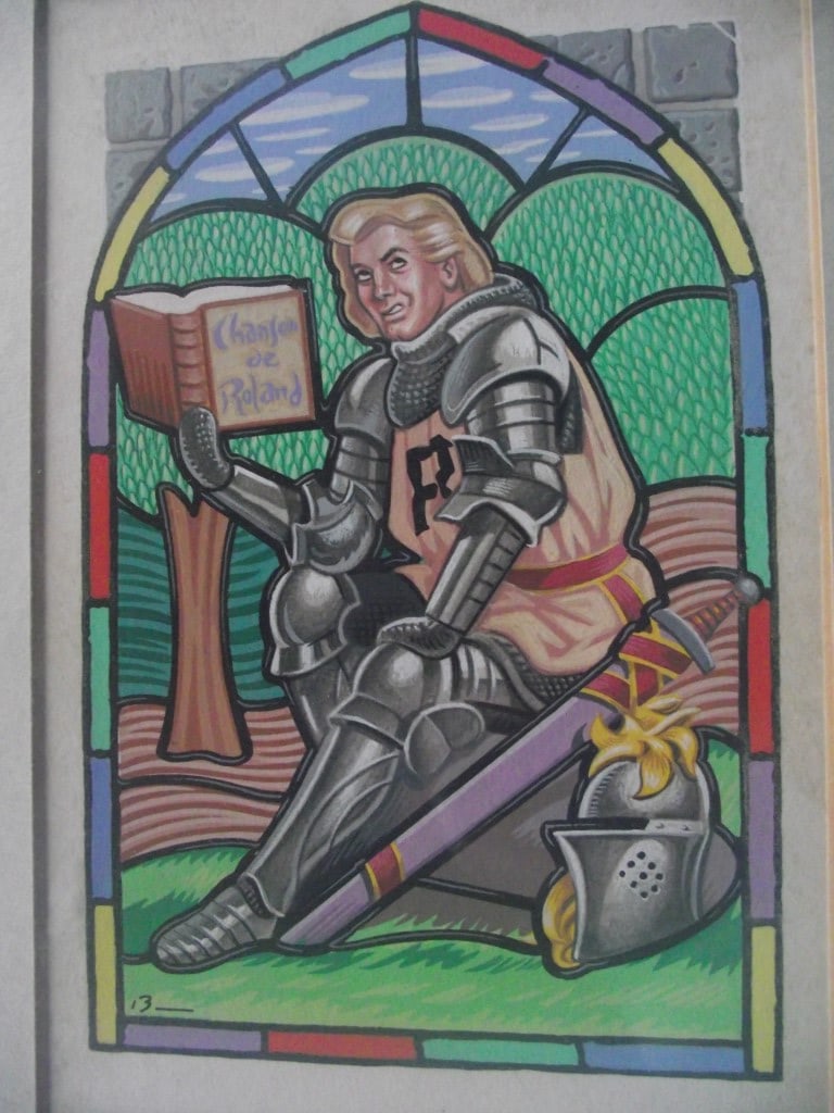 Original Airbrush/Watercolour By Mick Brownfield - "Chanson De Roland" - Circa 1970's - 2