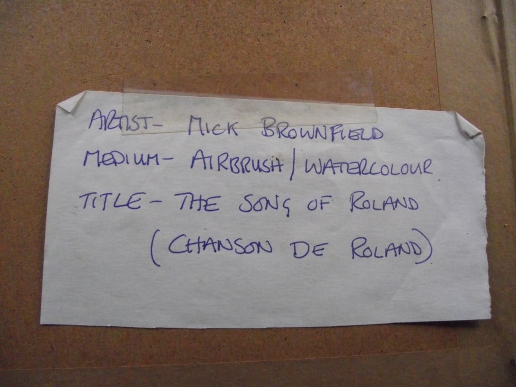 Original Airbrush/Watercolour By Mick Brownfield - "Chanson De Roland" - Circa 1970's - 7