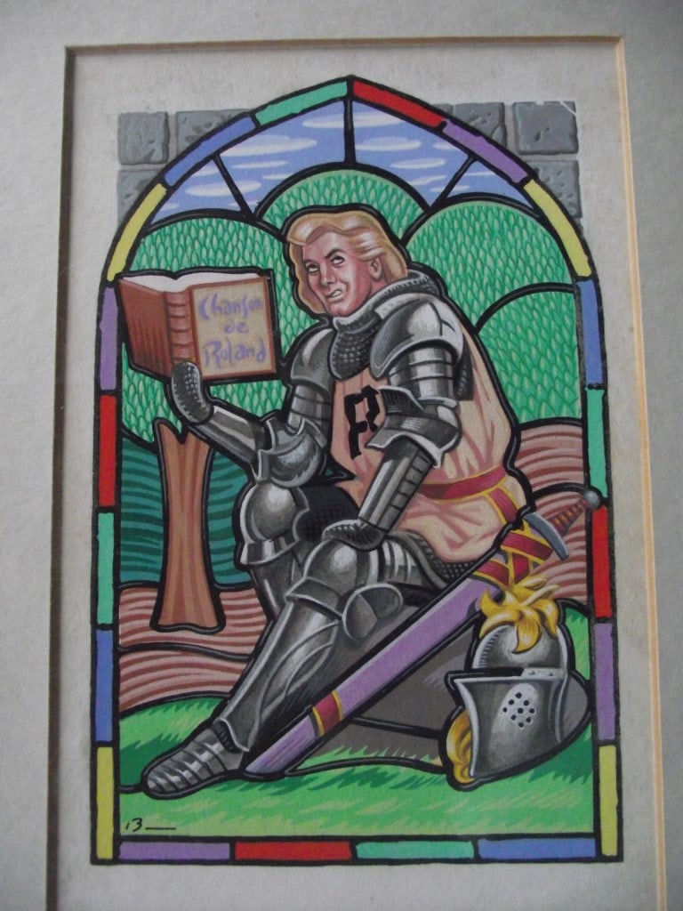 Original Airbrush/Watercolour By Mick Brownfield - "Chanson De Roland" - Circa 1970's - 8