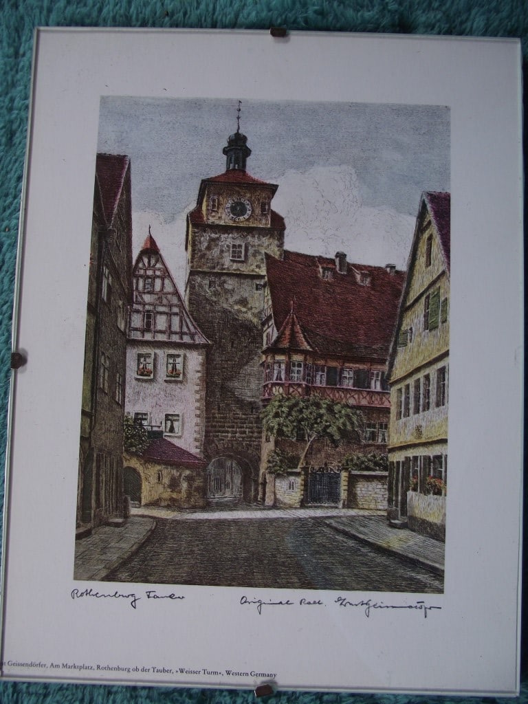 8 x Coloured Etchings of Rothenburg W. Germany By Ernst Geissendorfer - Circa 1950's - 10