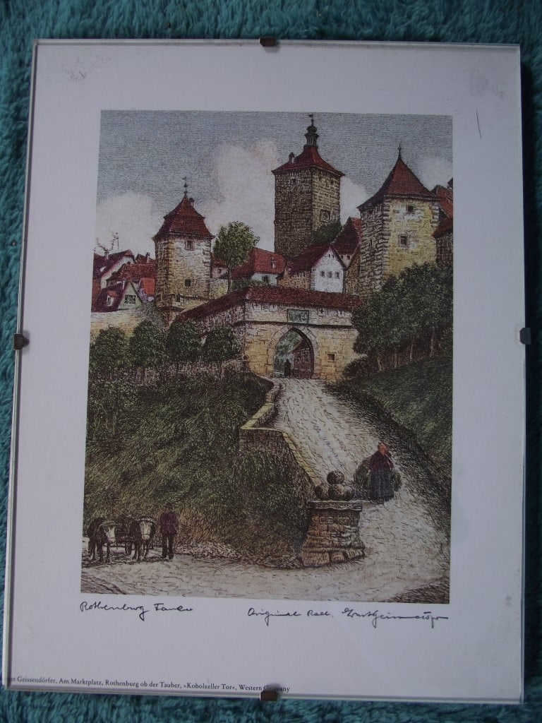 8 x Coloured Etchings of Rothenburg W. Germany By Ernst Geissendorfer - Circa 1950's - 11