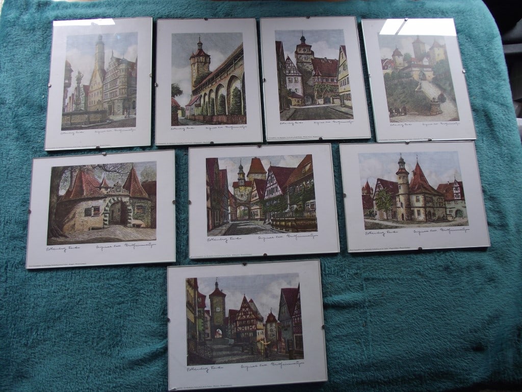 8 x Coloured Etchings of Rothenburg W. Germany By Ernst Geissendorfer - Circa 1950's: Title: 8 x Coloured Etchings of Rothenburg W. Germany By Ernst Geissendorfer - Circa 1950's Description: 8 x Coloured Etchings of Rothenburg W. Germany by Ernst Geissendorfer - Circa 1950's