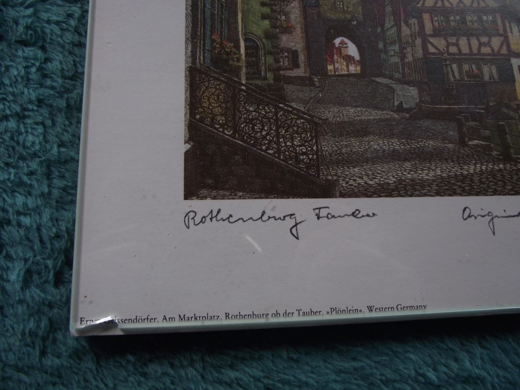 8 x Coloured Etchings of Rothenburg W. Germany By Ernst Geissendorfer - Circa 1950's - 3
