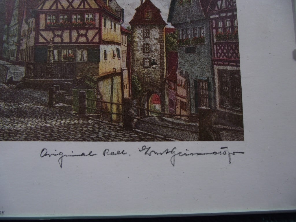 8 x Coloured Etchings of Rothenburg W. Germany By Ernst Geissendorfer - Circa 1950's - 4