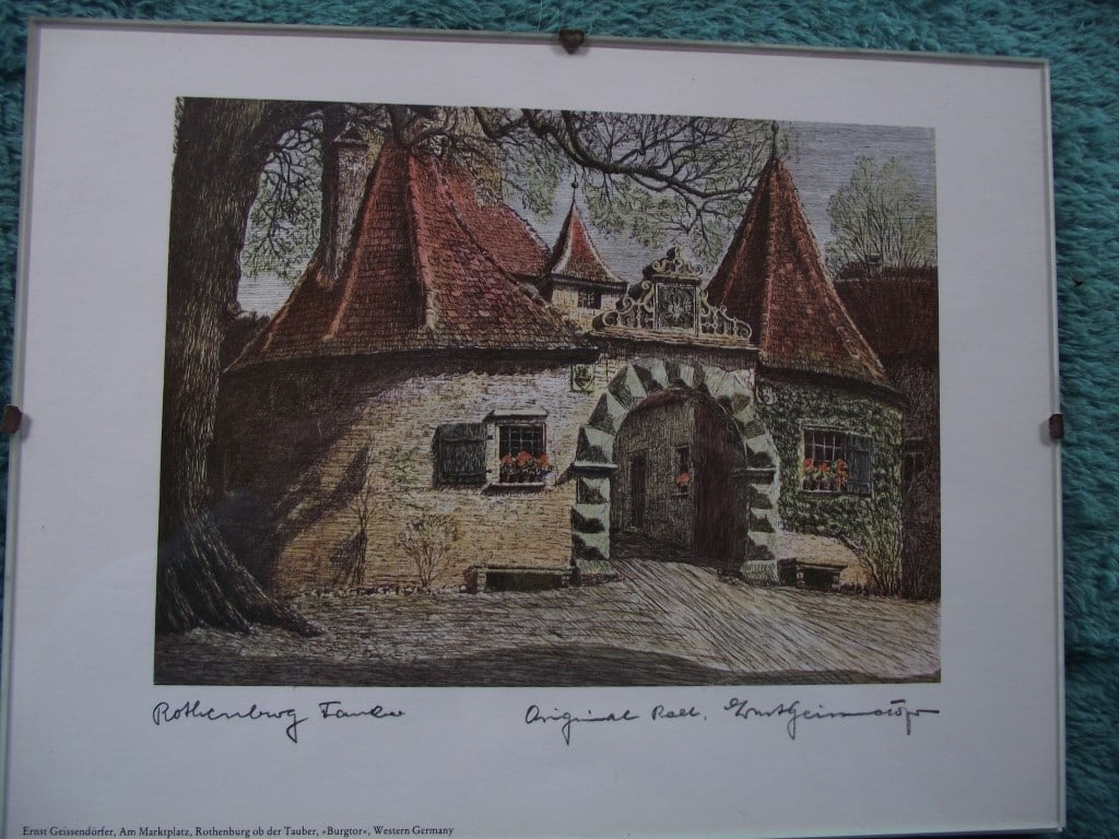 8 x Coloured Etchings of Rothenburg W. Germany By Ernst Geissendorfer - Circa 1950's - 5