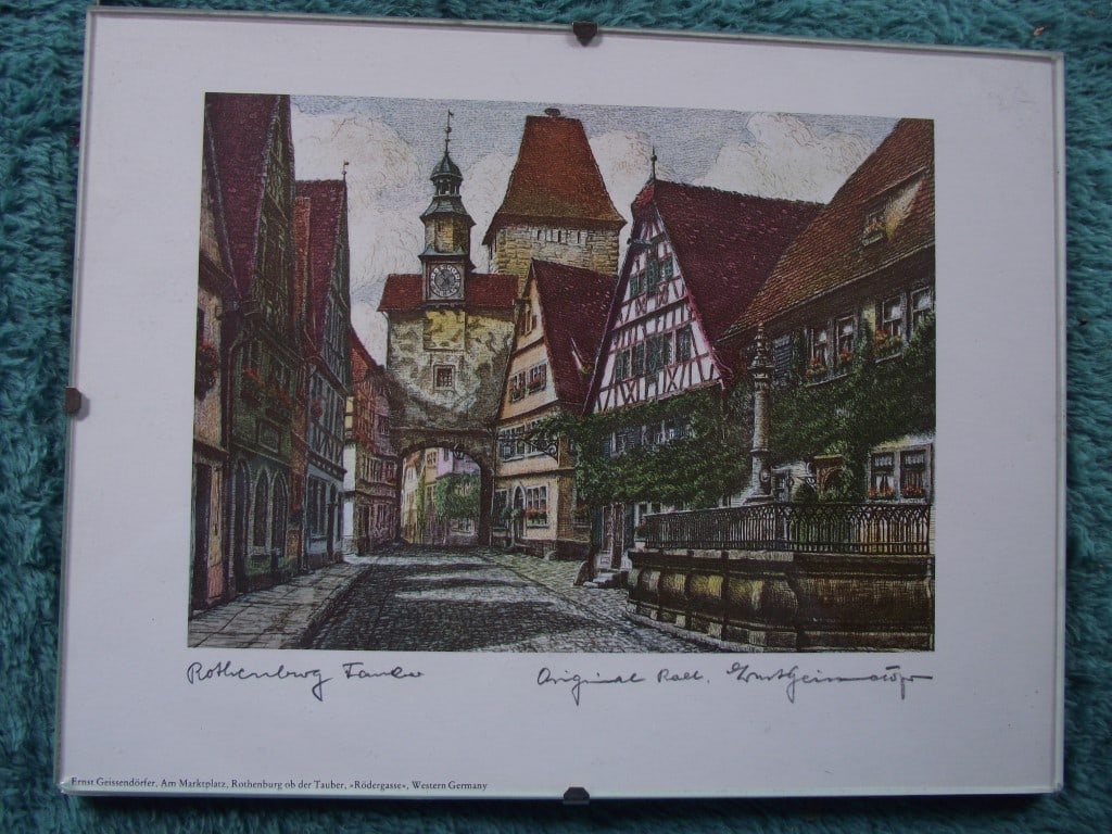 8 x Coloured Etchings of Rothenburg W. Germany By Ernst Geissendorfer - Circa 1950's - 6