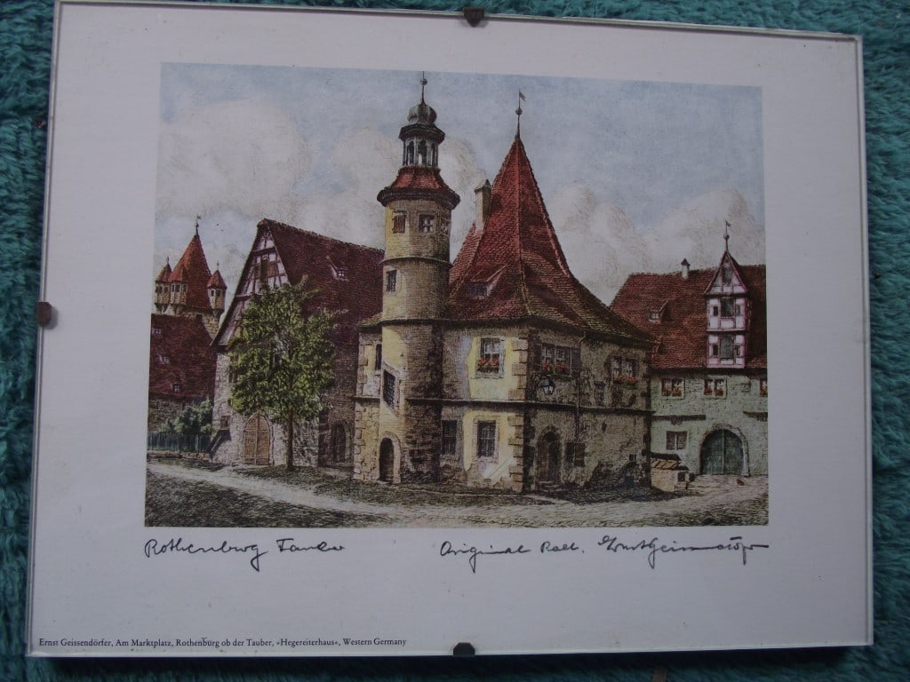 8 x Coloured Etchings of Rothenburg W. Germany By Ernst Geissendorfer - Circa 1950's - 7