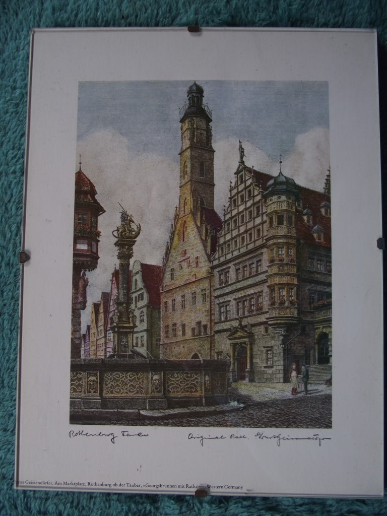 8 x Coloured Etchings of Rothenburg W. Germany By Ernst Geissendorfer - Circa 1950's - 8