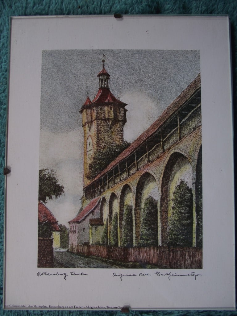 8 x Coloured Etchings of Rothenburg W. Germany By Ernst Geissendorfer - Circa 1950's - 9