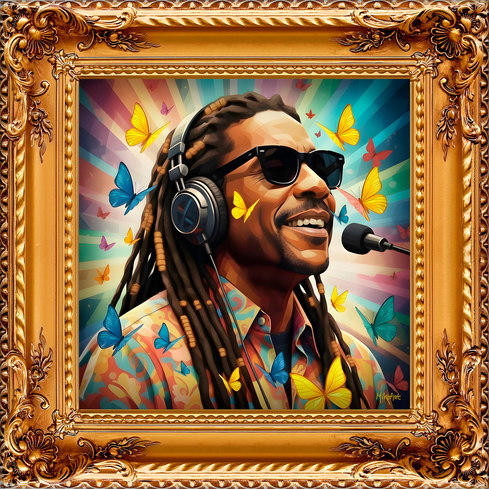 MikoArt - Epoxy Liquid Gloss - 07FP/Stevie Wonder: Title: MikoArt - Epoxy Liquid Gloss - 07FP/Stevie Wonder Description: MikoArt is the artistic label under which Miechel Kockelkoren pushes the boundaries of digital painting. His multicoloured