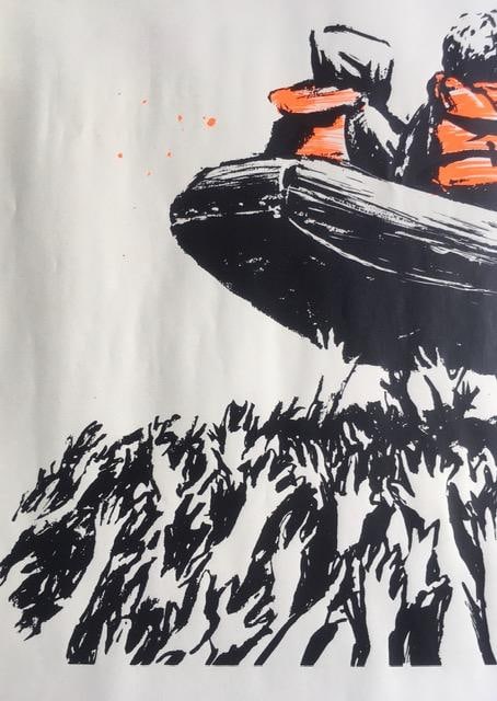 Banksy (b1974) Glastonbury Festival No9 Poster, ‘Immigrant Boat’ Screenprint With Proven - 6