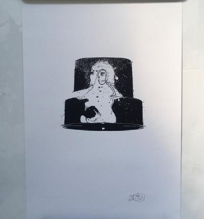 Nick Walker (B 1969-) Black Nozzle, 2007, Screenprint In Black With Early Apish Angel Blind Stamp: Title: Nick Walker (B 1969-) Black Nozzle, 2007, Screenprint In Black With Early Apish Angel Blind Stamp Description: NICK Walker -Black Nozzle, 2007, screenprint in black with Early Apish Angel