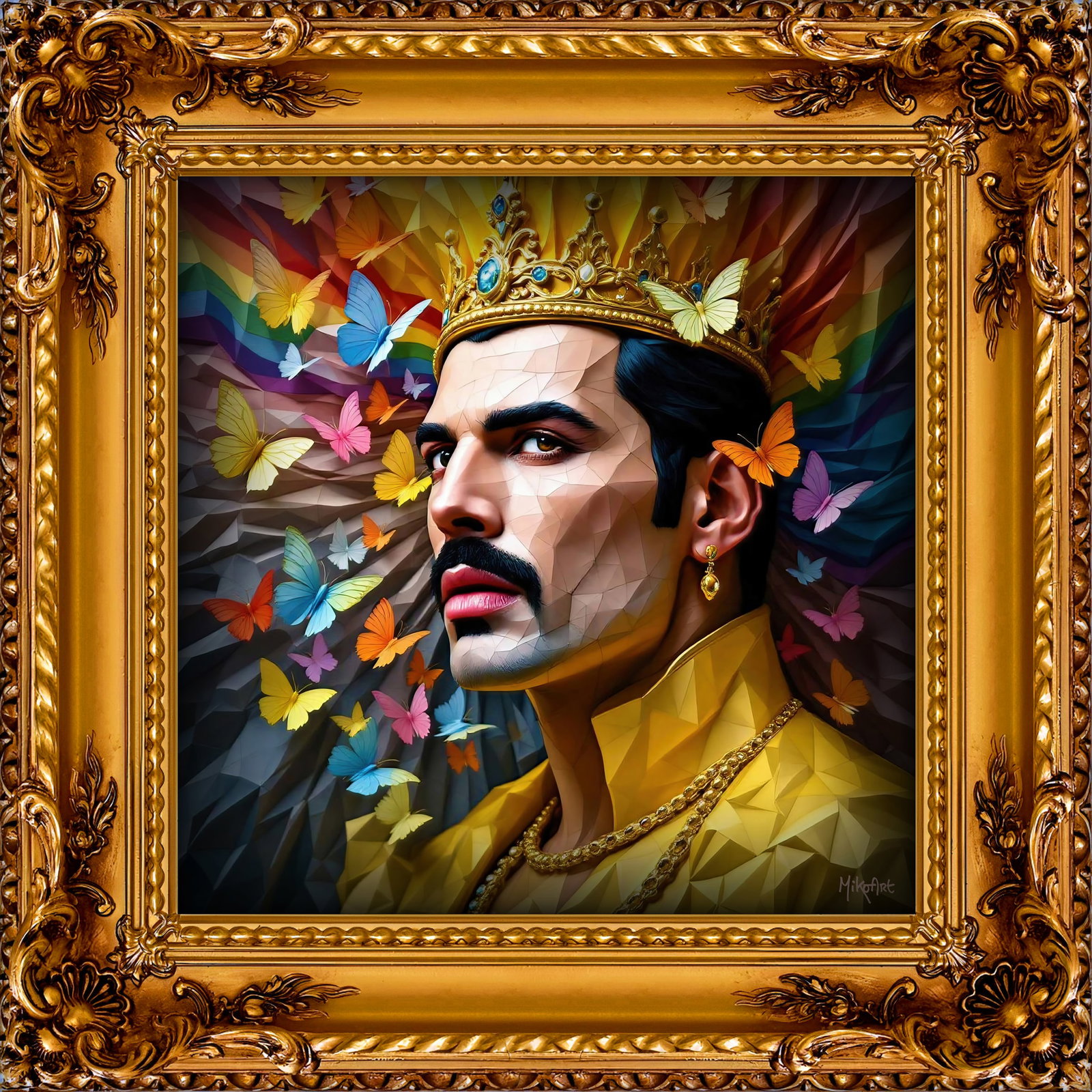 MikoArt - Liquid Gloss - 07FP/Freddie Mercury: Title: MikoArt - Liquid Gloss - 07FP/Freddie Mercury Description: MikoArt is the artistic label under which Miechel Kockelkoren pushes the boundaries of digital painting. His multicoloured