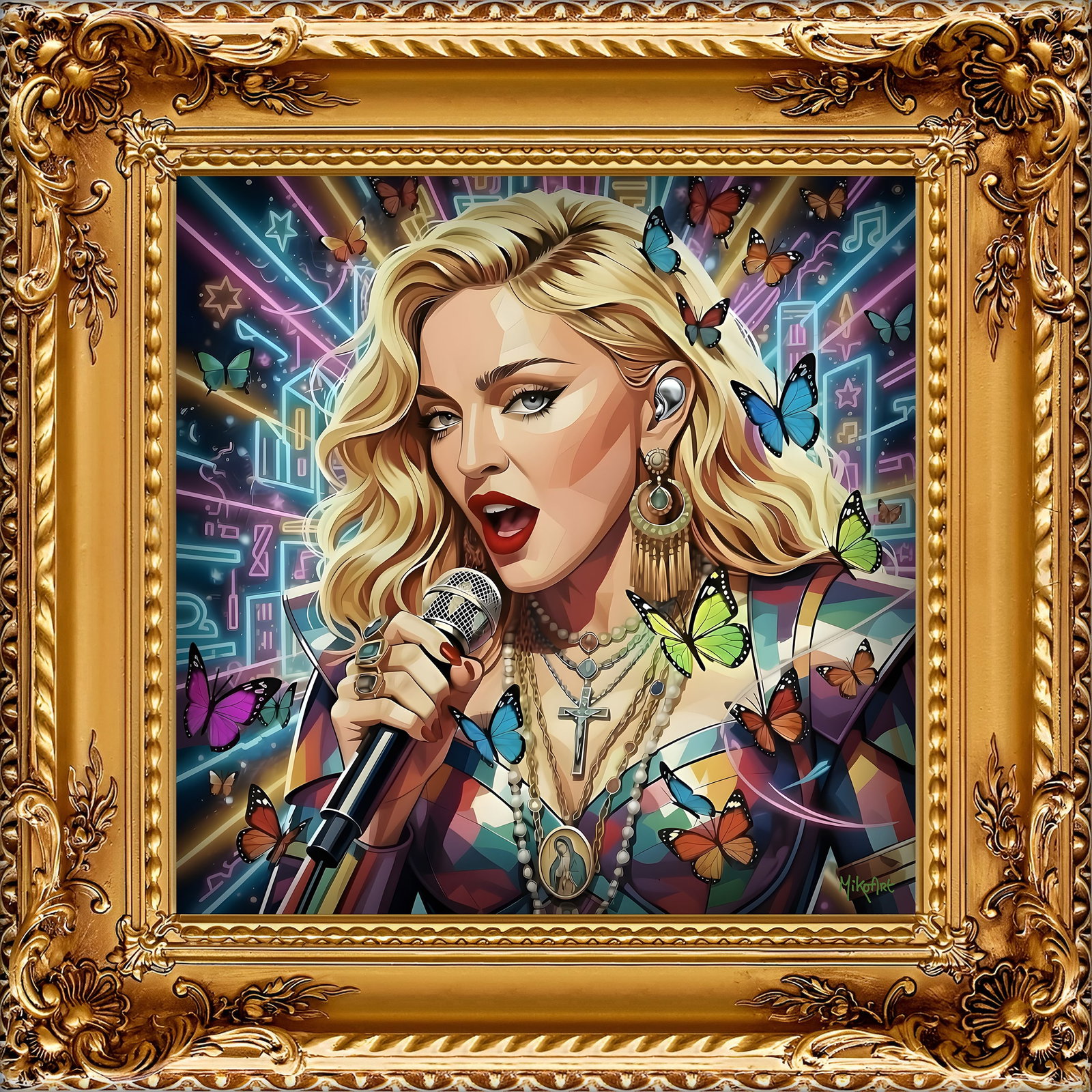 MikoArt - Epoxy Liquid Gloss - 07FP/Madonna: Title: MikoArt - Epoxy Liquid Gloss - 07FP/Madonna Description: MikoArt is the artistic label under which Miechel Kockelkoren pushes the boundaries of digital painting. His multicoloured