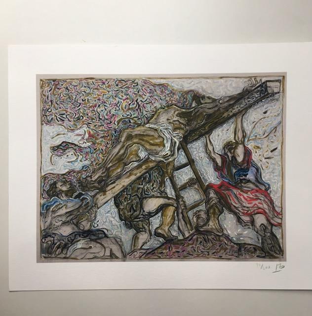 Billy Childish (b1959) 'L'Erection de la Croix' Signed, Editioned, Pigment Print, 2014 (1 of 4)