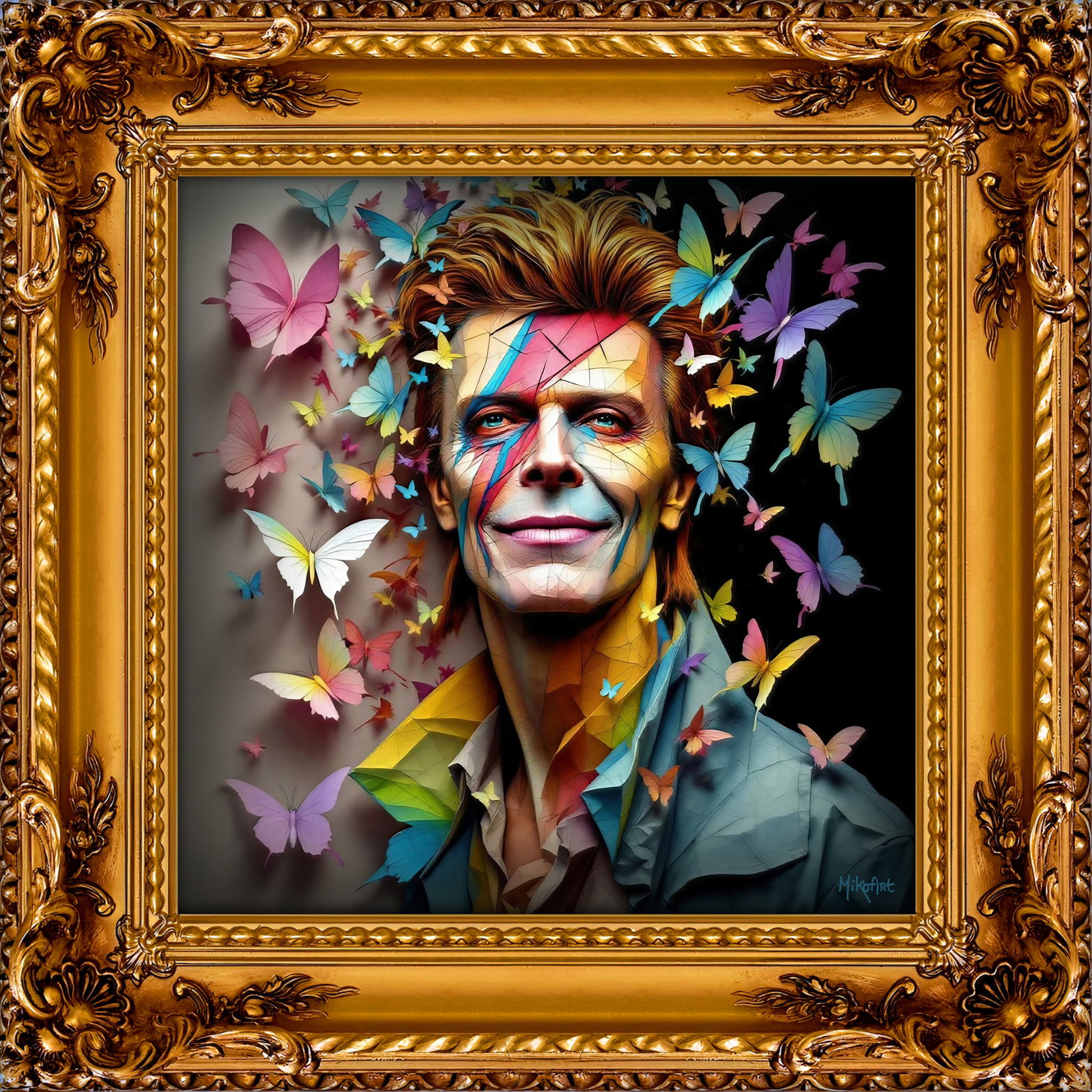 MikoArt - Epoxy Liquid Gloss - 07FP/David Bowie: Title: MikoArt - Epoxy Liquid Gloss - 07FP/David Bowie Description: MikoArt is the artistic label under which Miechel Kockelkoren pushes the boundaries of digital painting. His multicolored