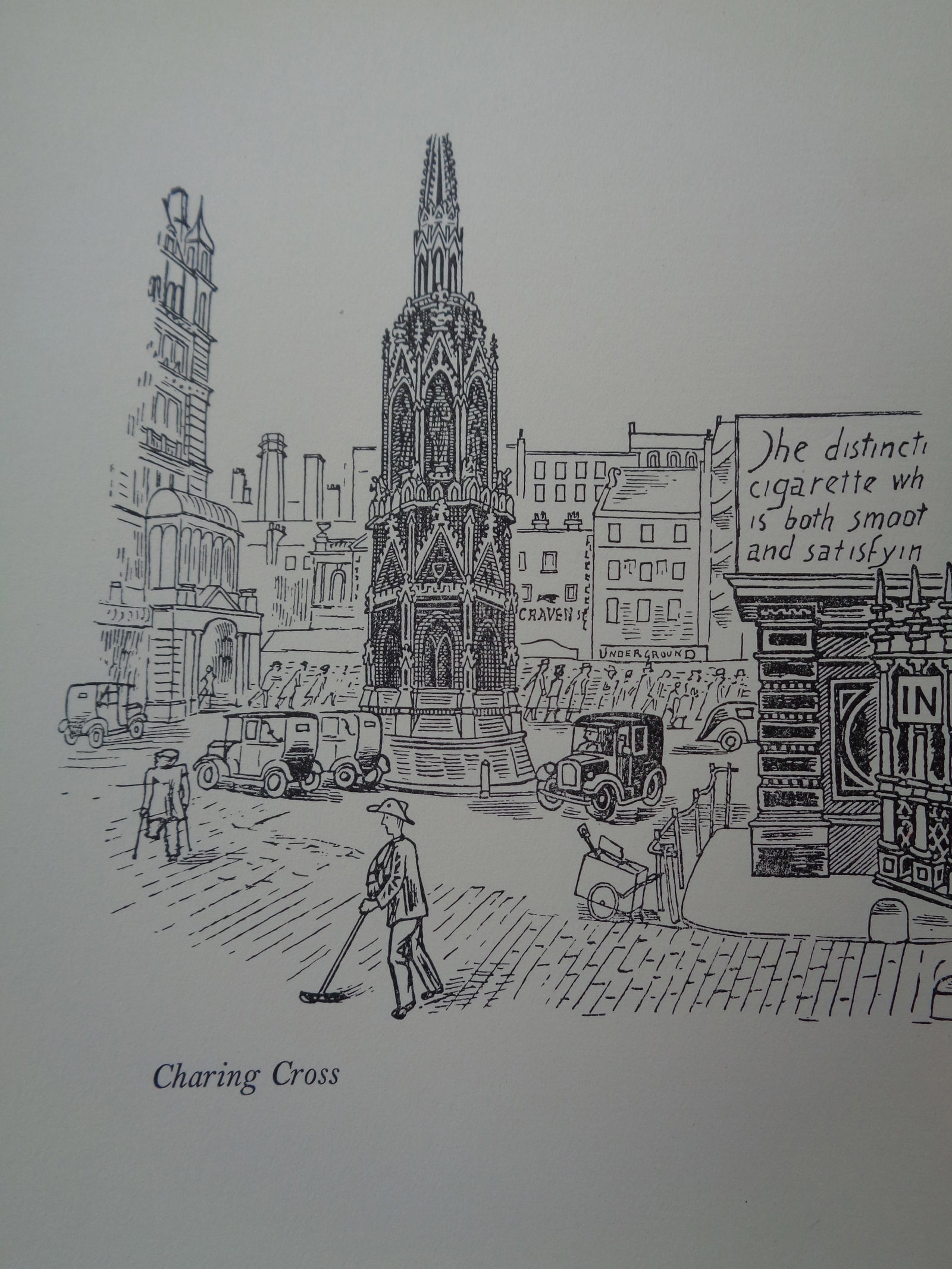 Edward Bawden CBE RA Original Vintage Historic Lithograph of London Historic Charing Cross: Title: Edward Bawden CBE RA Original Vintage Historic Lithograph of London Historic Charing Cross Description: This Vintage (1949) historic original Lithograph ( ie nothing printed on the back) was