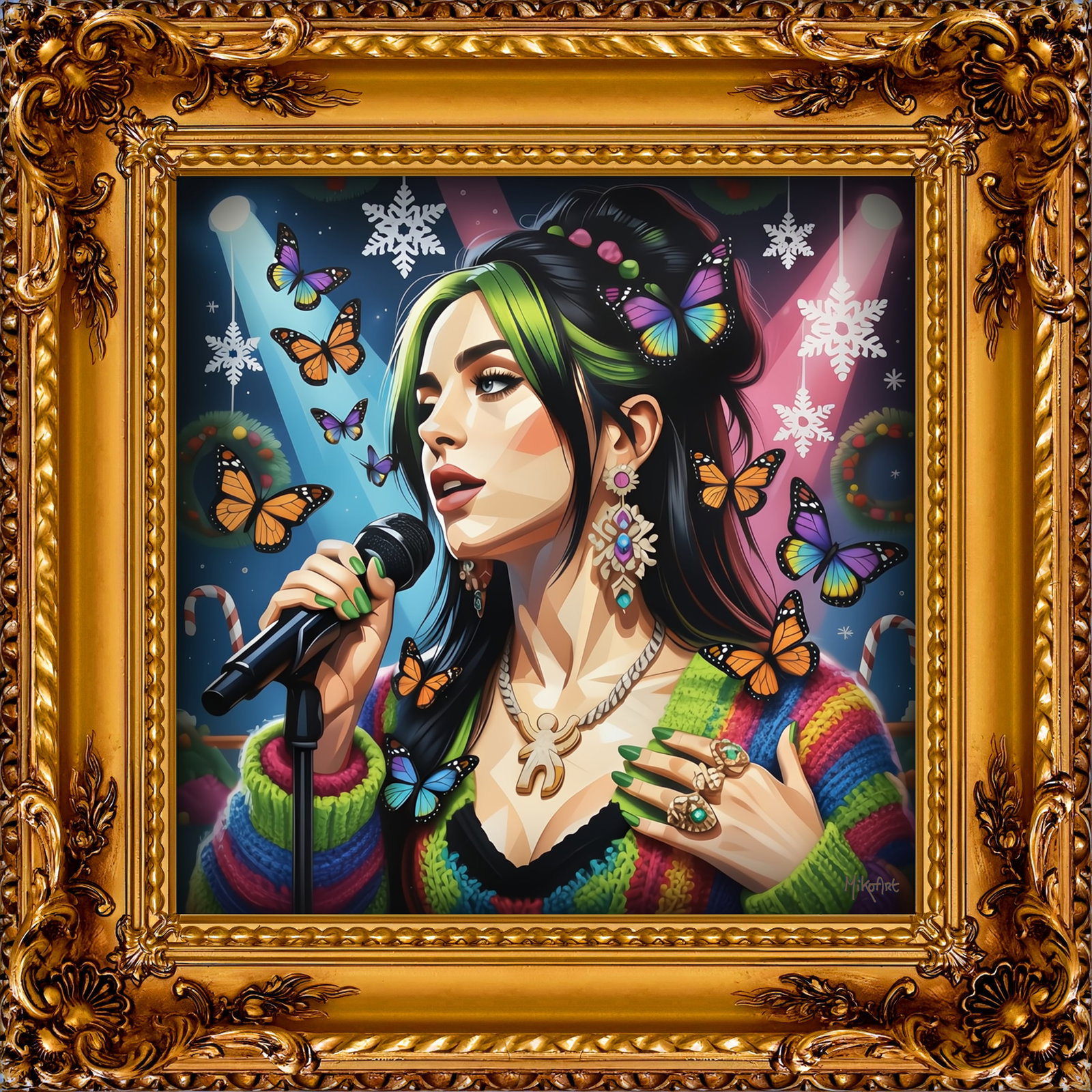 MikoArt - Epoxy Liquid Gloss - 07FP/Billie Eilish: Title: MikoArt - Epoxy Liquid Gloss - 07FP/Billie Eilish Description: MikoArt is the artistic label under which Miechel Kockelkoren pushes the boundaries of digital painting. His multicoloured