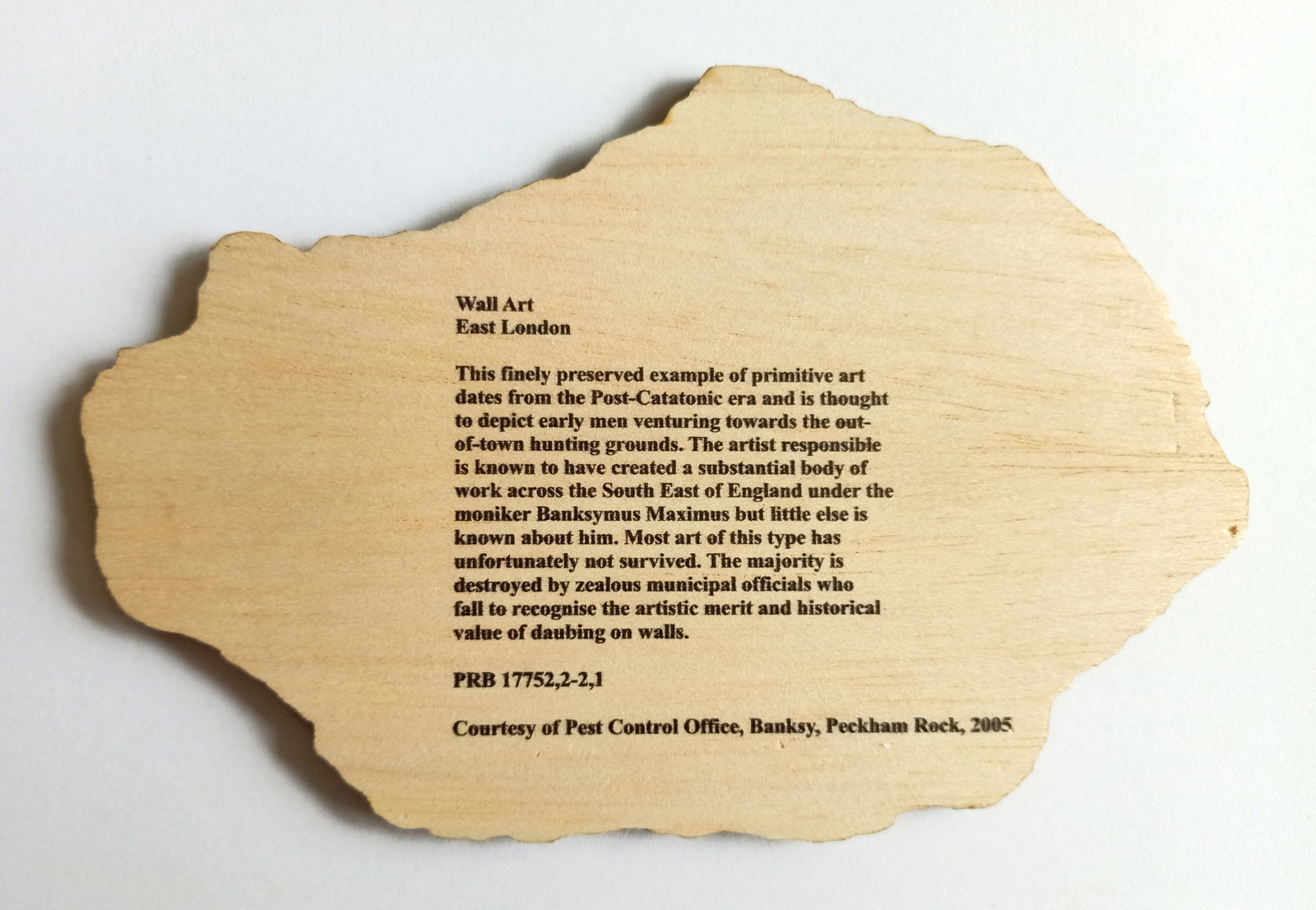 Banksy Peckham Rock Wooden Postcard British Museum (#0516) - 2