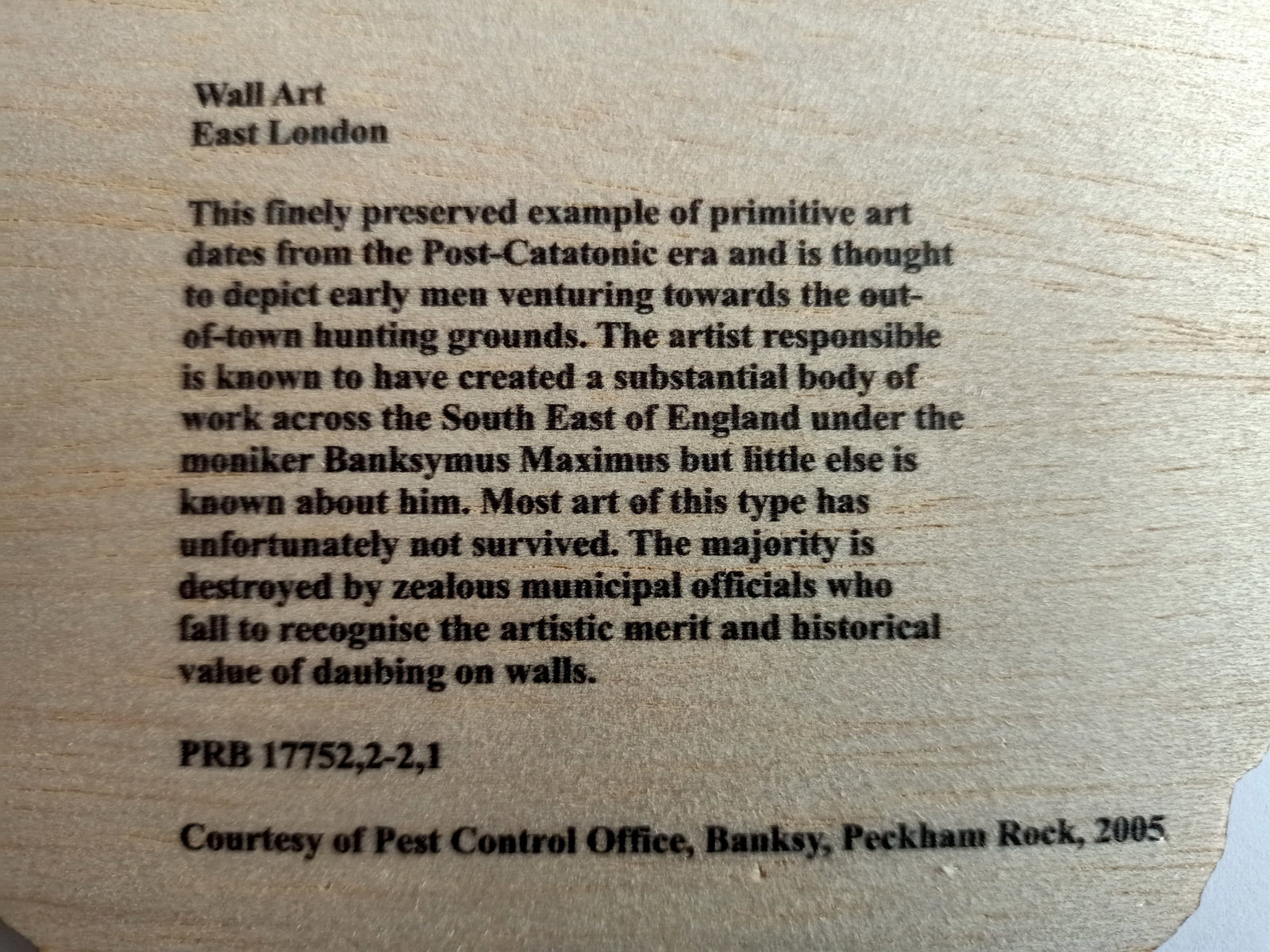 Banksy Peckham Rock Wooden Postcard British Museum (#0516) - 8