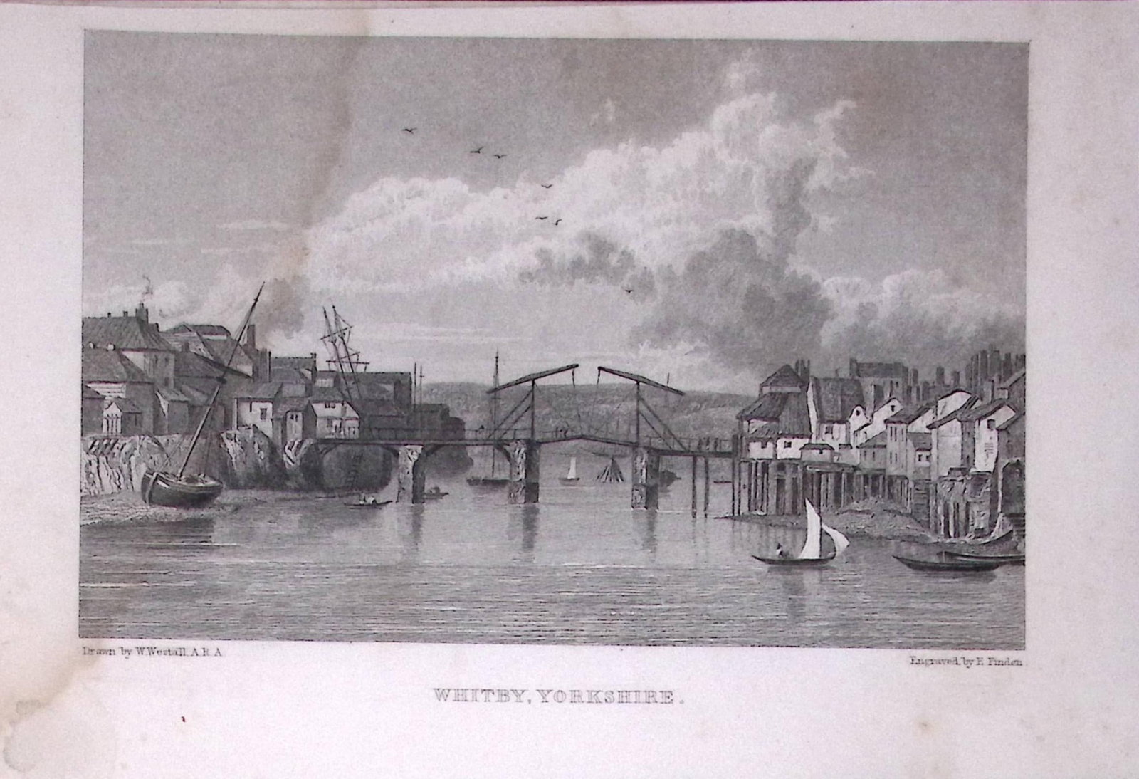 Whitby View of The Town 196 Years-Old Antique Steel Engraving-73-TR: Title: Whitby View of The Town 196 Years-Old Antique Steel Engraving-73-TR Description: This Steel Engraved Print Has Been Removed from an Antique Edition of. Great Britain Illustrated by William