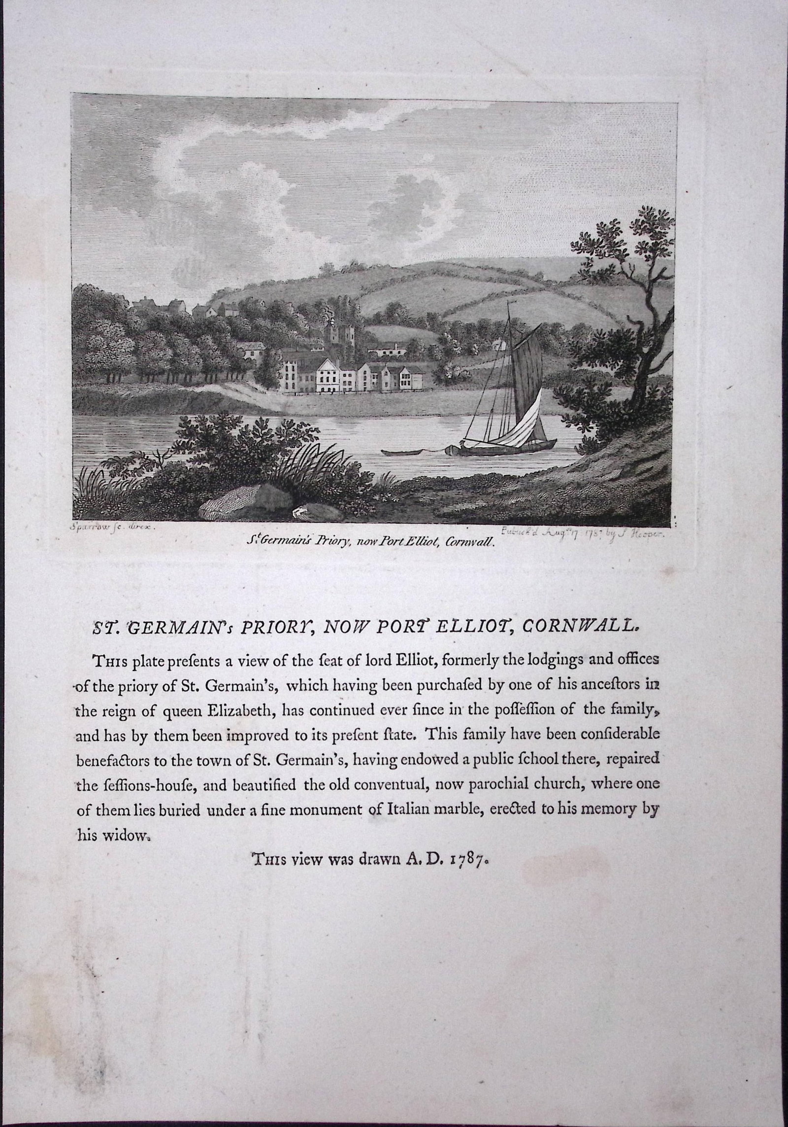 Cornwall St Germain Priory F. Grose Antique Copper Engraving-1-TR (1 of 2)