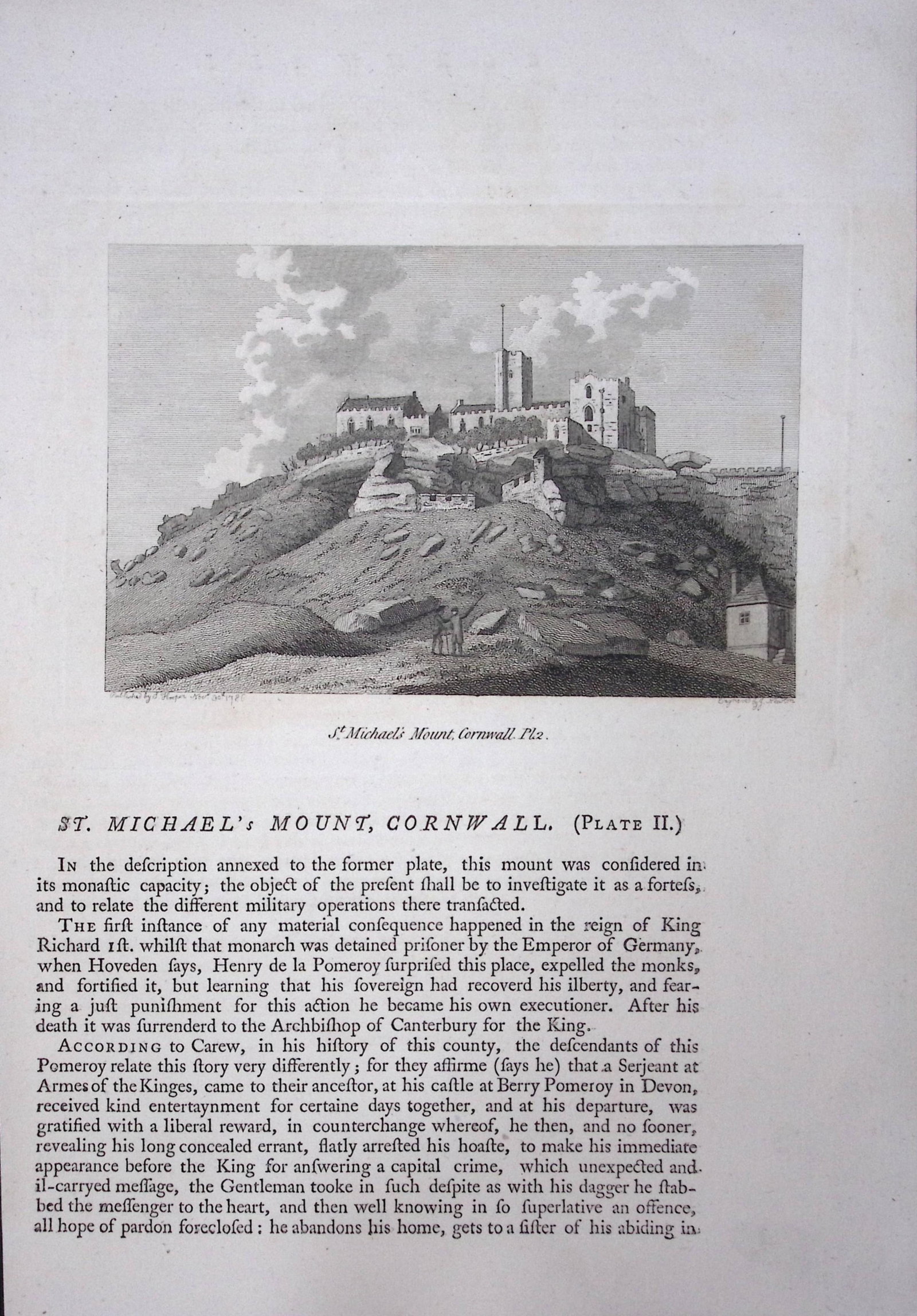 Cornwall St Michael’s Mount F. Grose Antique Copper Engraving-6-TR (1 of 2)