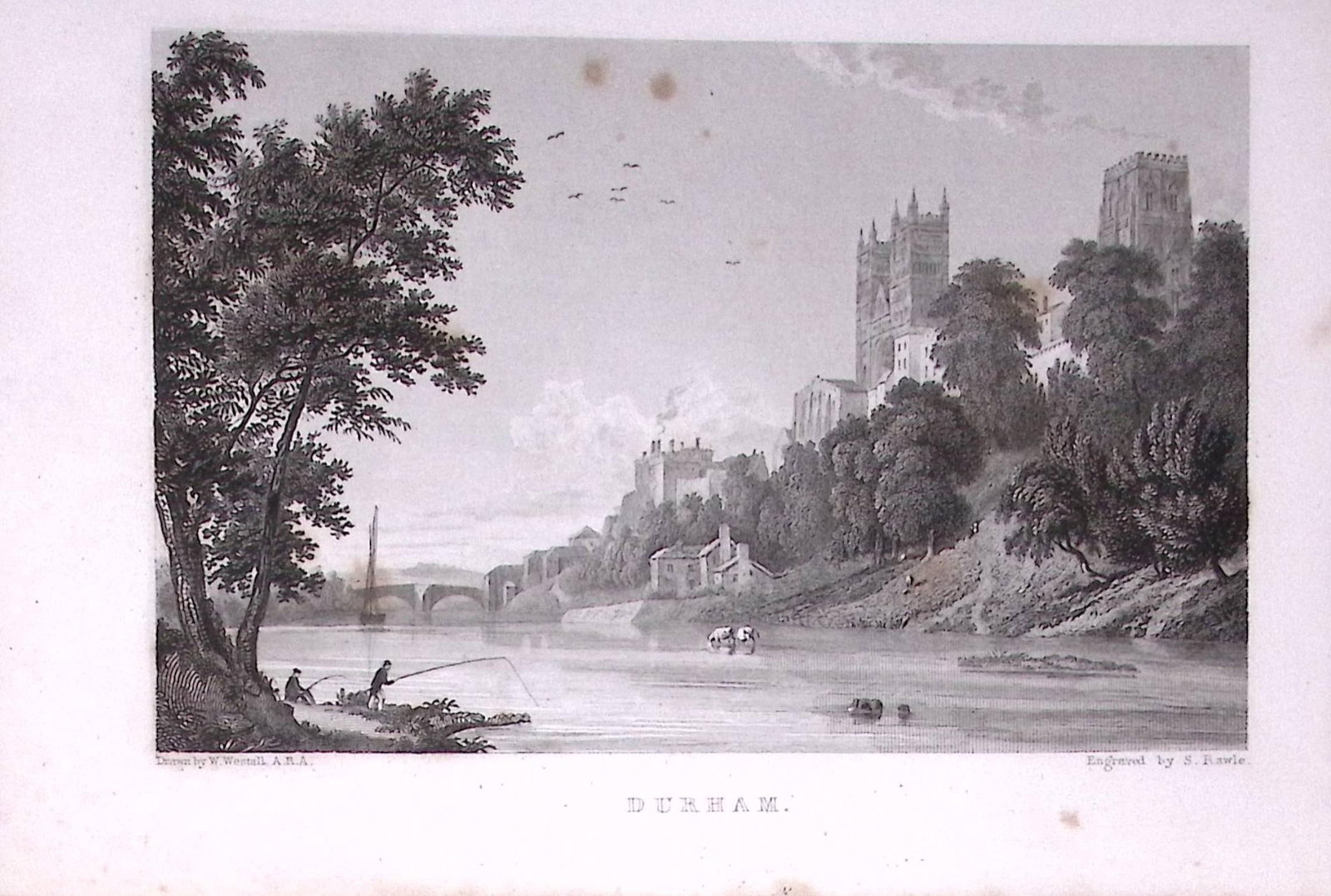 Durham Cathedral 196 Years-Old Antique Steel Engraving-46-TR (1 of 2)