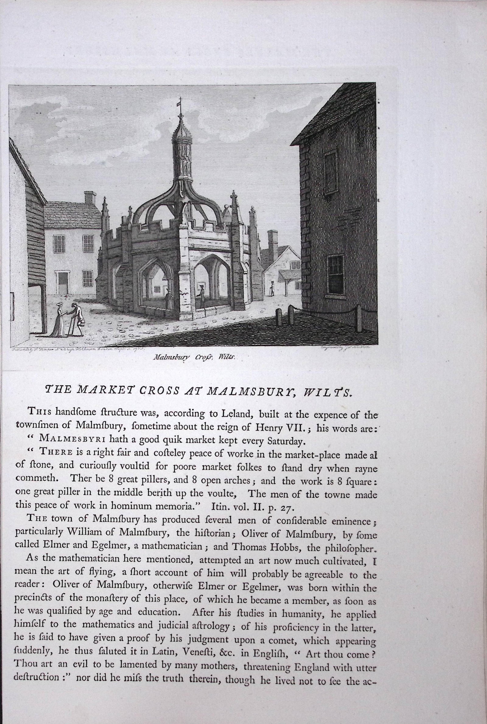 Wiltshire Malmsbury the Market Cross F. Grose Antique Copper Engraving-25-TR: Title: Wiltshire Malmsbury the Market Cross F. Grose Antique Copper Engraving-25-TR Description: This Antique Book Plate Was Removed from Francis Grose's Antiquities of England &Wales
