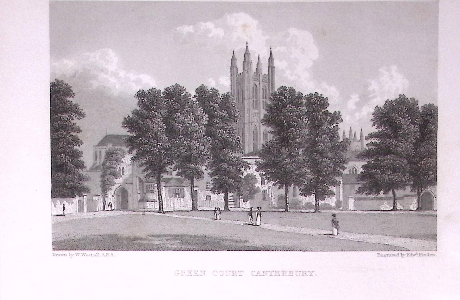 Green Court Canterbury 196 Years-Old Antique Steel Engraving-15-TR: Title: Green Court Canterbury 196 Years-Old Antique Steel Engraving-15-TR Description: This Steel Engraved Print Has Been Removed from an Antique Edition of. Great Britain Illustrated by William