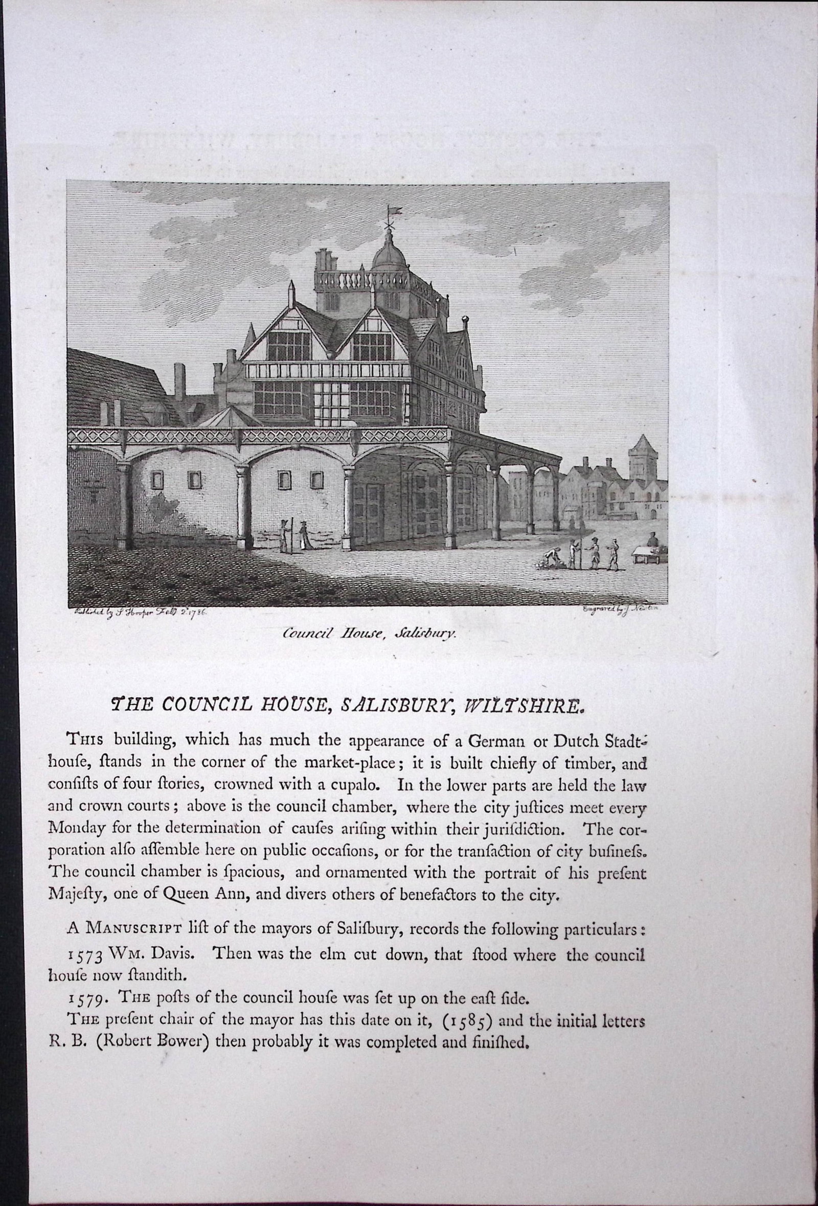 Wiltshire Salisbury The Council House F. Grose Antique Copper Engraving-16-TR: Title: Wiltshire Salisbury The Council House F. Grose Antique Copper Engraving-16-TR Description: This Antique Book Plate Was Removed from Francis Grose's Antiquities of England &Wales Publish