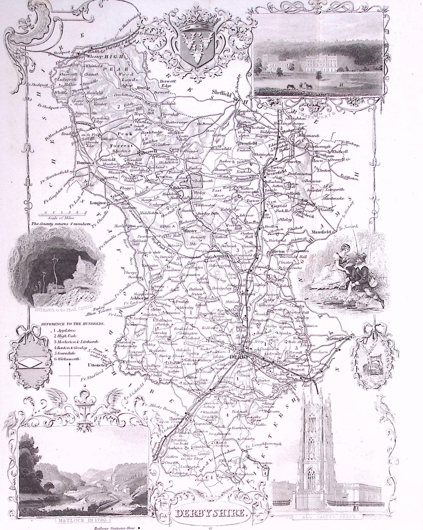 County Derbyshire Detailed 178 years-Old Antique Steel Engraving Map-8-TR: Title: County Derbyshire Detailed 178 years-Old Antique Steel Engraving Map-8-TR Description: This Folded Antique Map Was Remove from an Edition of History of England by Tobias Smollett. Publis