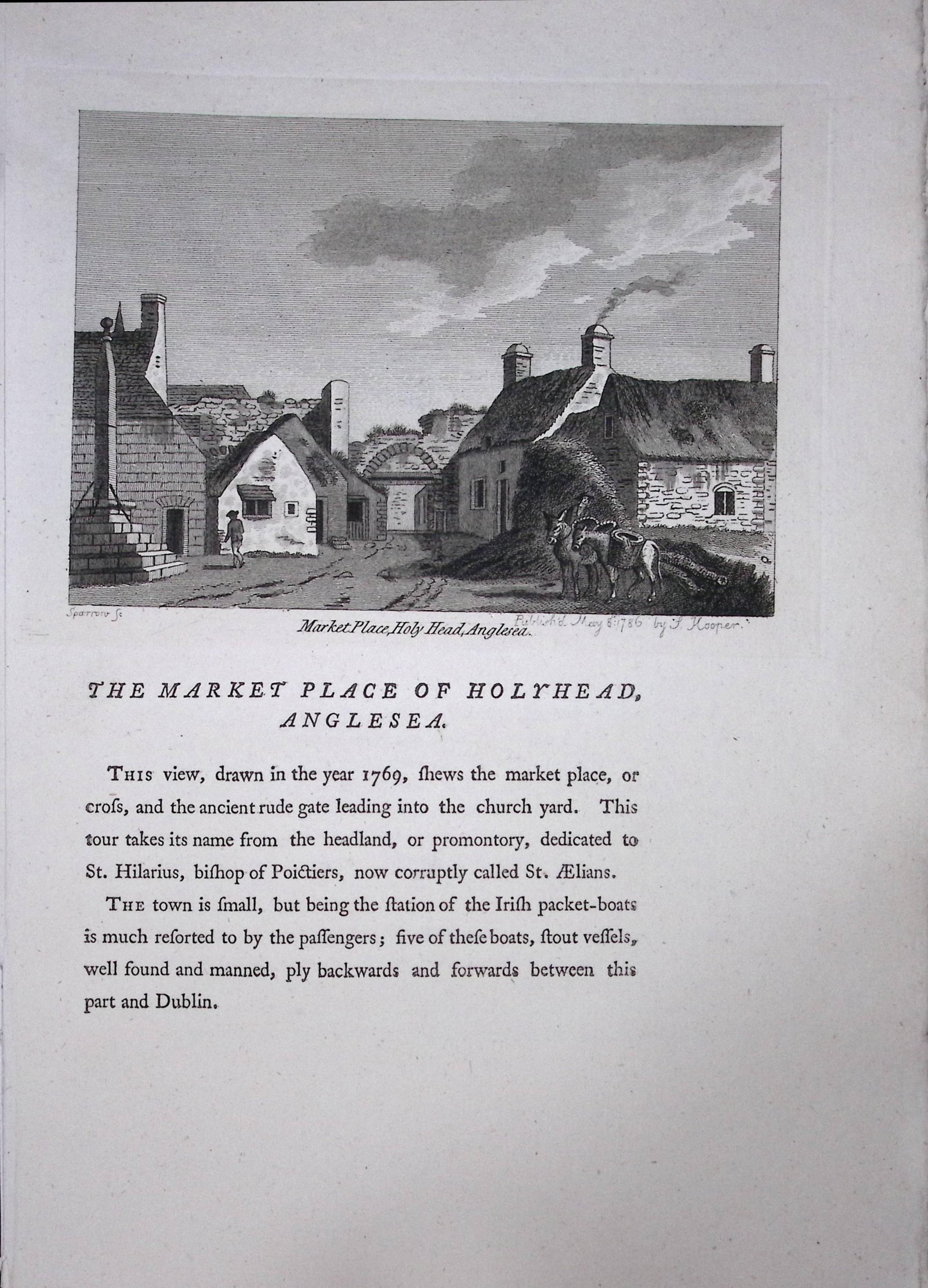 Wales Holyhead Market Place Anglesey F. Grose Antique Copper Engraving-70-TR: Title: Wales Holyhead Market Place Anglesey F. Grose Antique Copper Engraving-70-TR Description: This Antique Book Plate Was Removed from Francis Grose's Antiquities of England &Wales Published