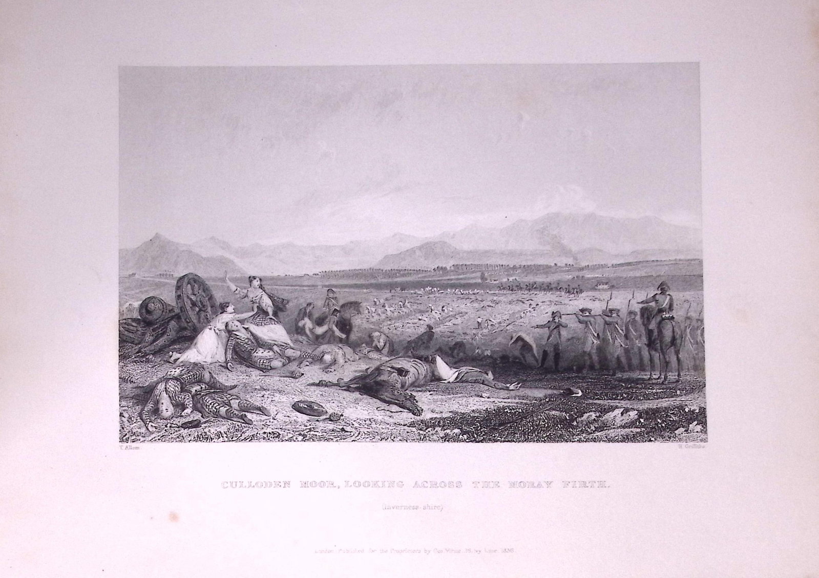 Battle of Culloden Moor Scotland W Beattie 188 Years-Old Antique Steel Engraving-28: Title: Battle of Culloden Moor Scotland W Beattie 188 Years-Old Antique Steel Engraving-28 Description: Scotland Illustrated in a Series of Views Takes Expressly for This Work by Messrs William Bea
