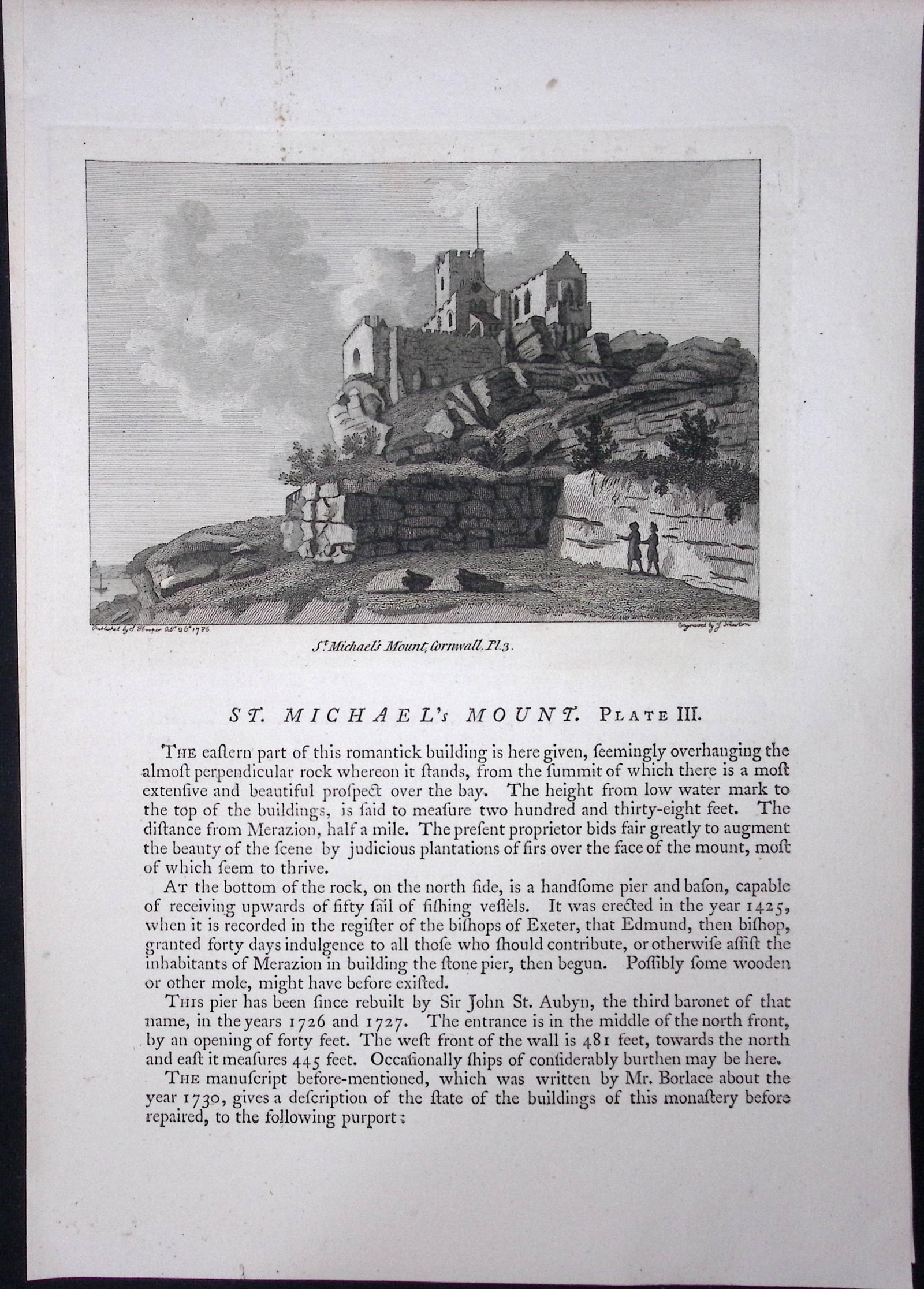 Cornwall St Michael’s Mount F. Grose Antique Copper Engraving-7-TR (1 of 2)