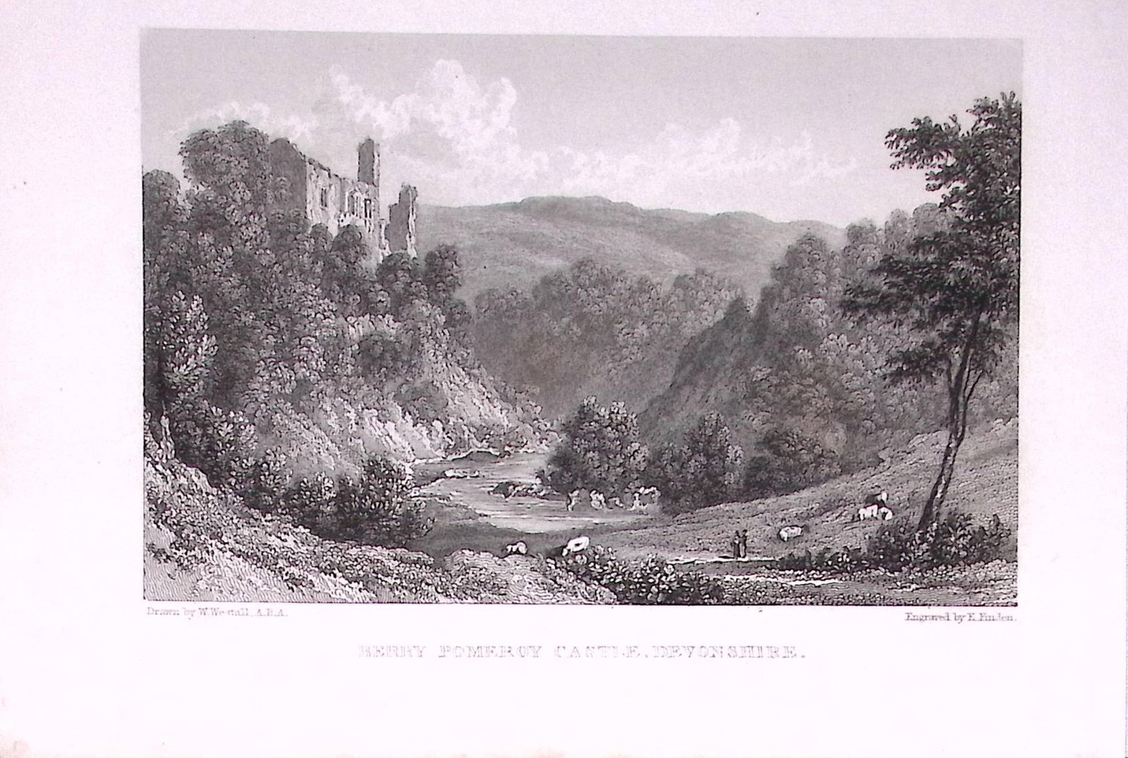 Monks Mill River Avon Bath 196 Years-Old Antique Steel Engraving-2-TR (1 of 2)