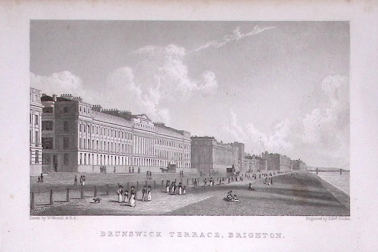 Brighton Brunswick Terrace 196 Years-Old Antique Steel Engraving-67-TR: Title: Brighton Brunswick Terrace 196 Years-Old Antique Steel Engraving-67-TR Description: This Steel Engraved Print Has Been Removed from an Antique Edition of. Great Britain Illustrated by William