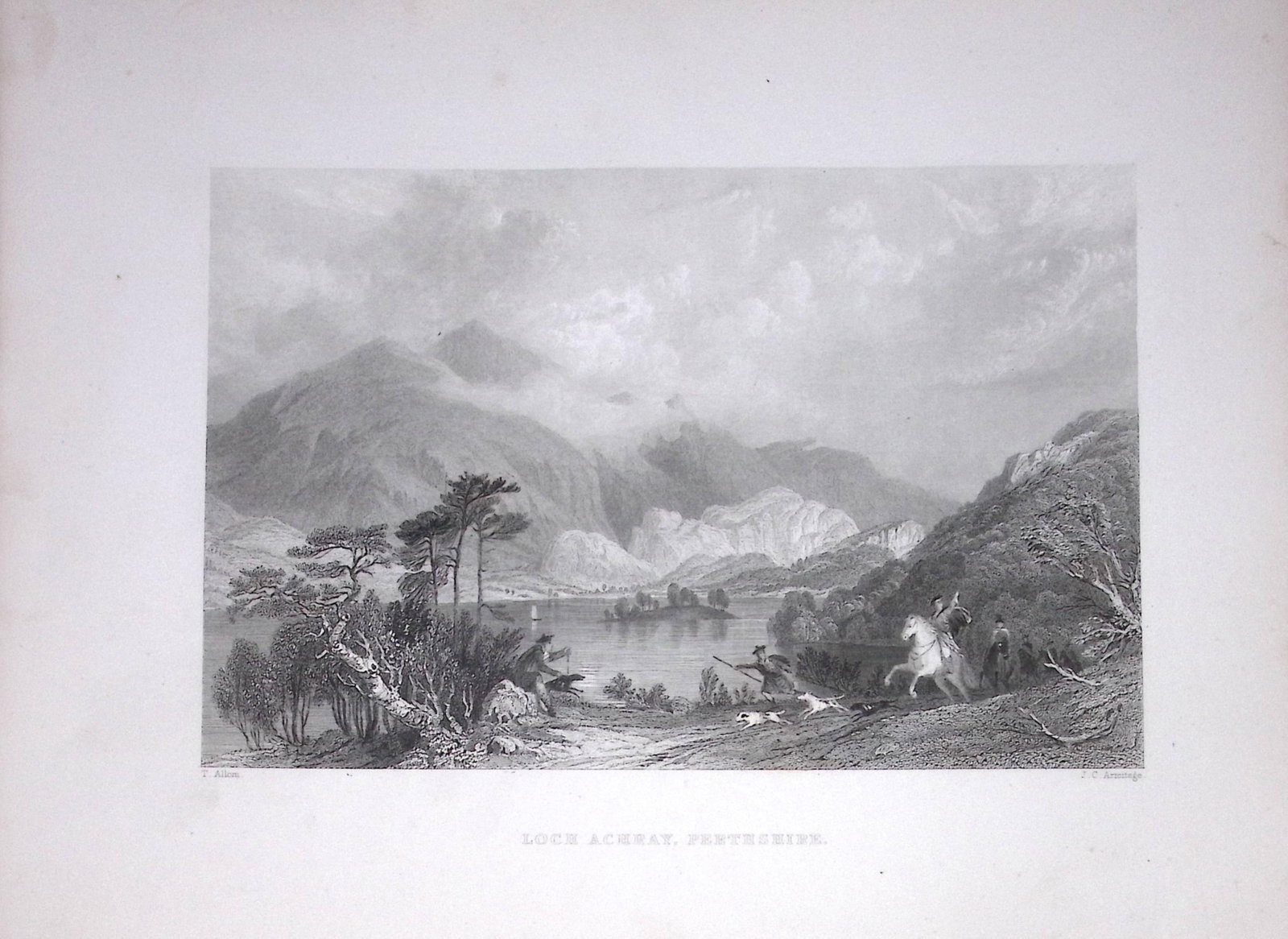 Loch Achray Perthshire Scotland 188 Years-Old W Beattie Antique Steel Engraving-63: Title: Loch Achray Perthshire Scotland 188 Years-Old W Beattie Antique Steel Engraving-63 Description: Scotland Illustrated in a Series of Views Takes Expressly for This Work by Messrs William Beat