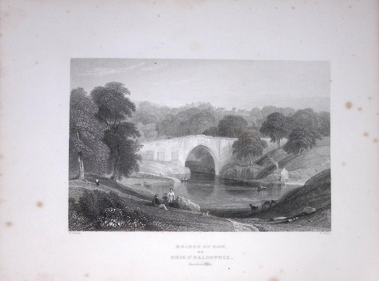 Brig O’ Ballgownie Scotland 188 Years-Old Antique Steel Engraving-58: Title: Brig O’ Ballgownie Scotland 188 Years-Old Antique Steel Engraving-58 Description: Scotland Illustrated in a Series of Views Takes Expressly for This Work by Messrs William Beattie.