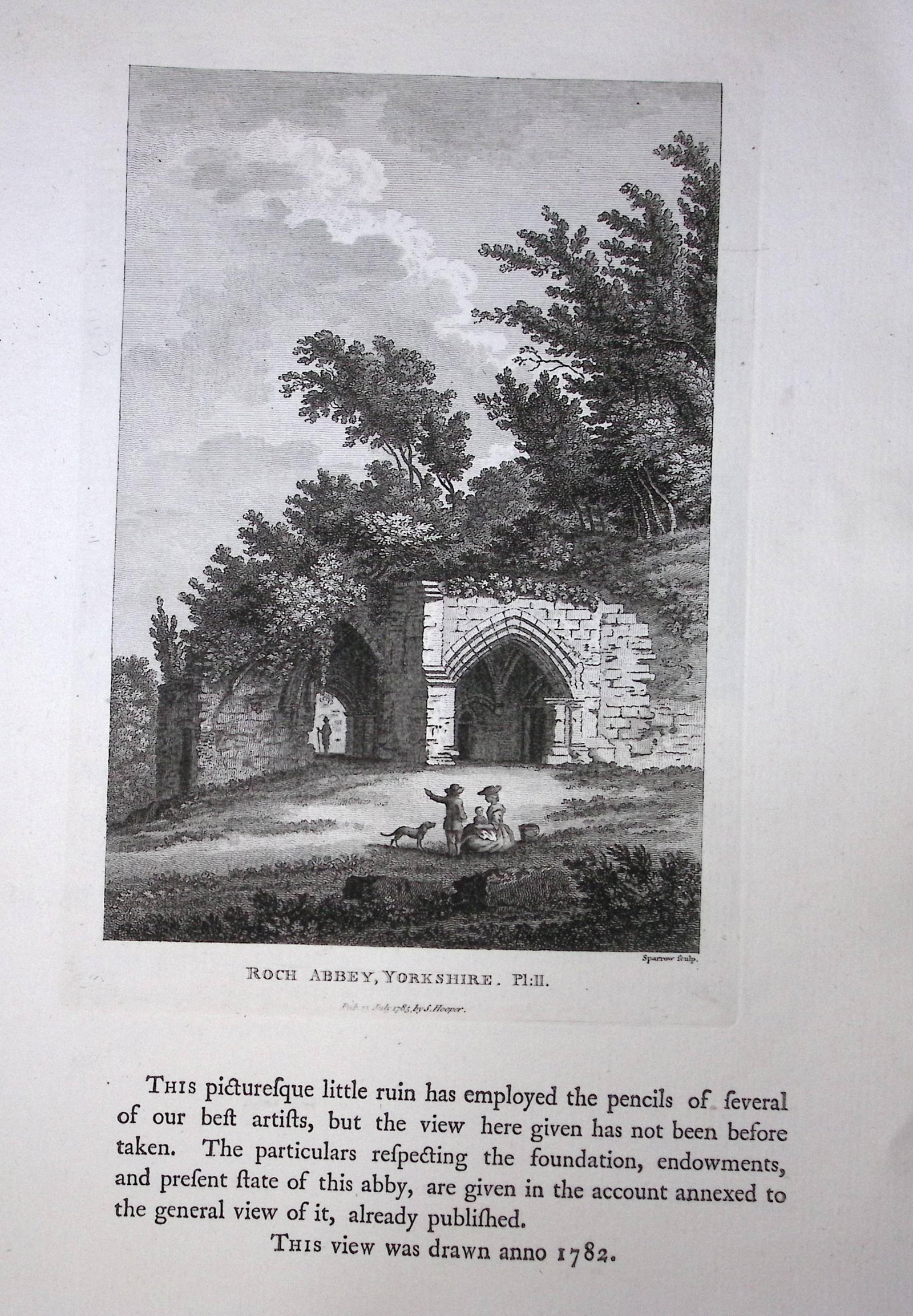 Yorkshire Roch Abbey F. Grose Antique Copper Engraving-34-TR (1 of 2)