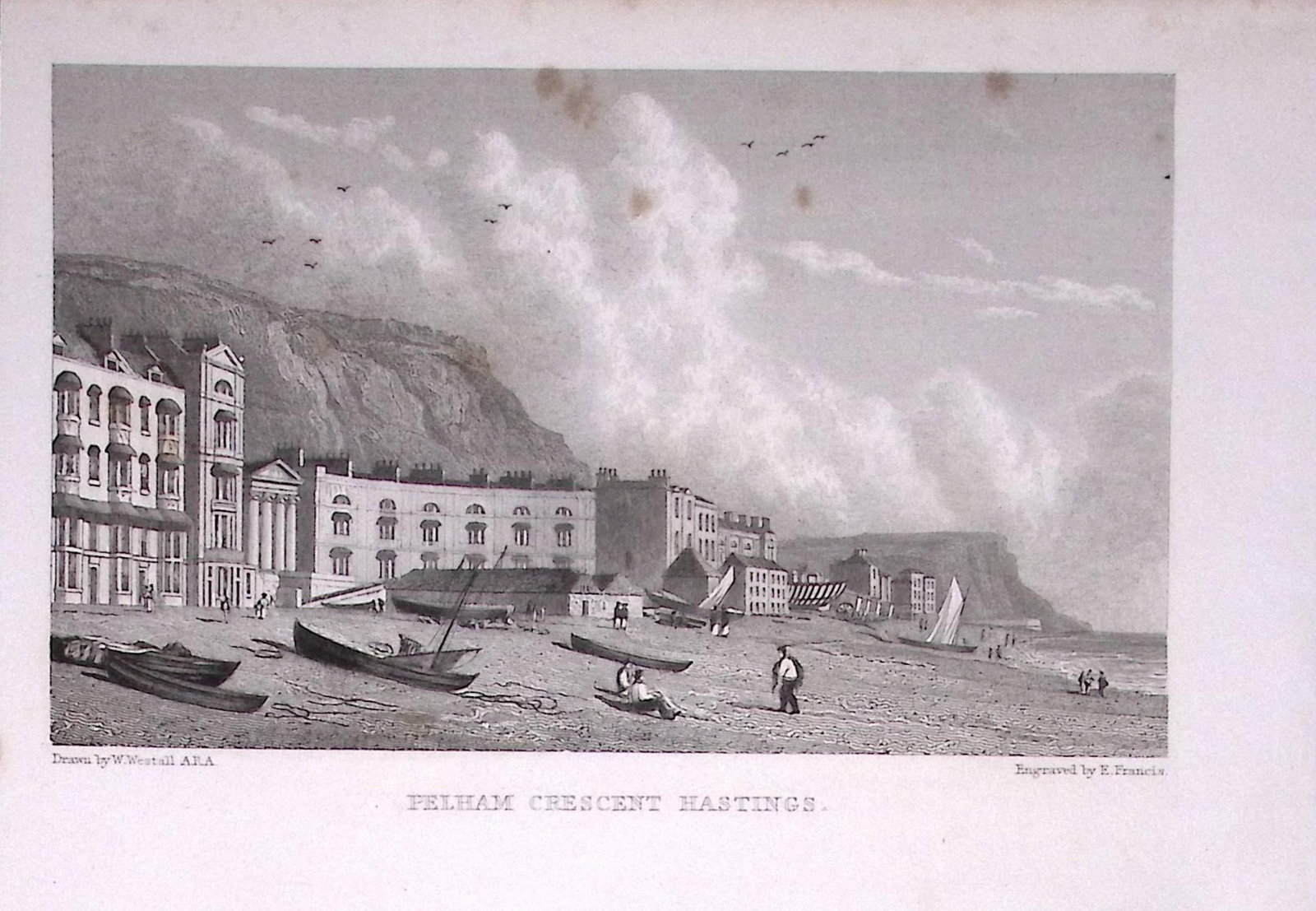 Pelham Crescent Hastings 196 Years-Old Antique Steel Engraving-71-TR: Title: Pelham Crescent Hastings 196 Years-Old Antique Steel Engraving-71-TR Description: This Steel Engraved Print Has Been Removed from an Antique Edition of. Great Britain Illustrated by William