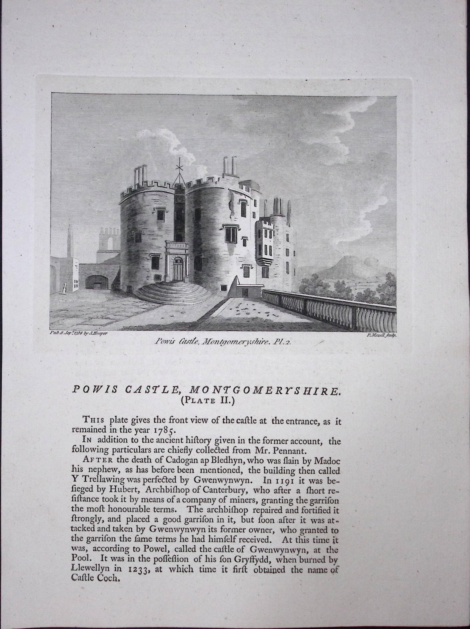 Wales Powis Castle F. Grose Antique Copper Engraving-44-TR: Title: Wales Powis Castle F. Grose Antique Copper Engraving-44-TR Description: This Antique Book Plate Was Removed from Francis Grose's Antiquities of England &Wales Published (Circa) 1790
